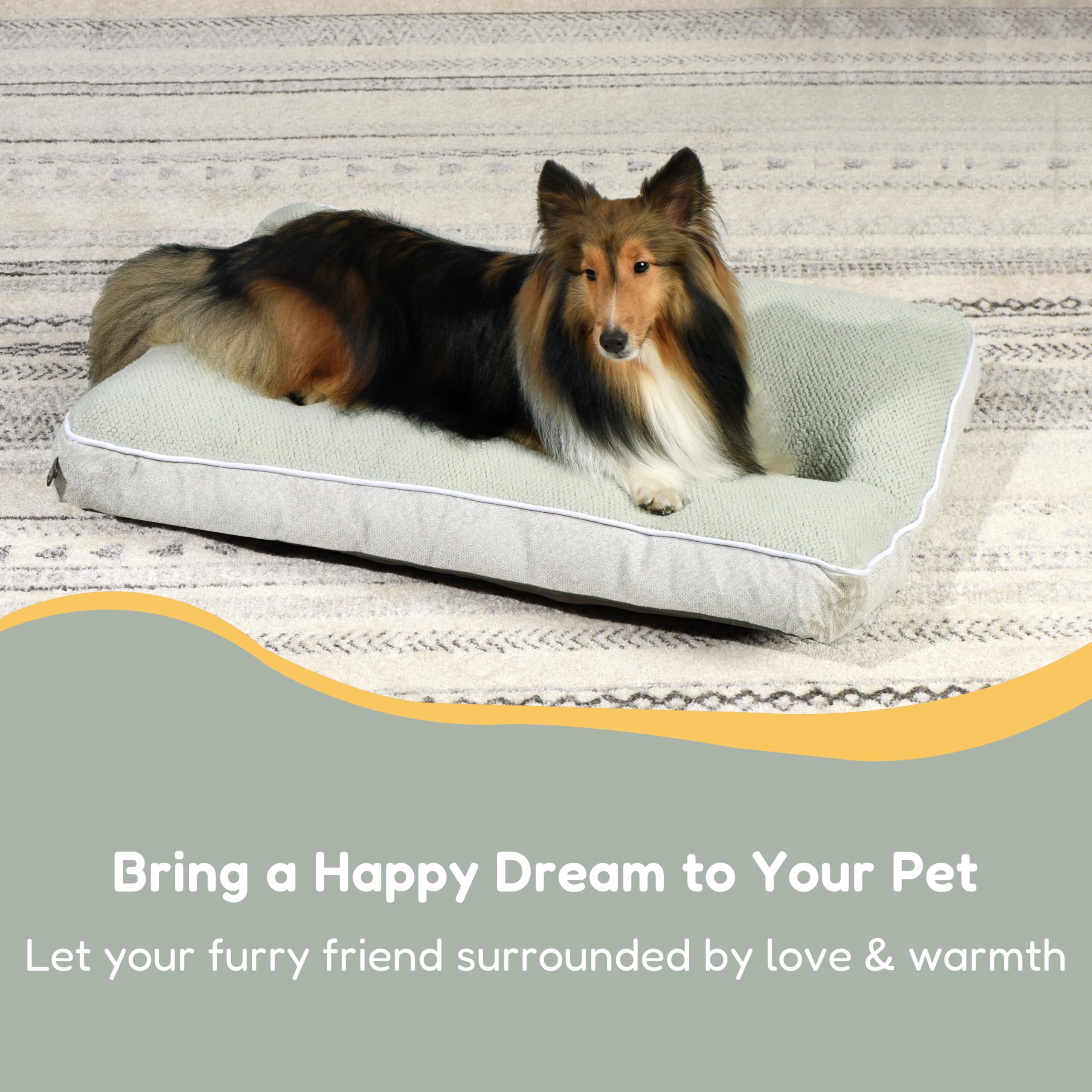 Fluffydream Large Dog Mat, Dog Bed, Super Soft Pet Bed Mat, Up To 65Lbs, 36' X 27', Mint