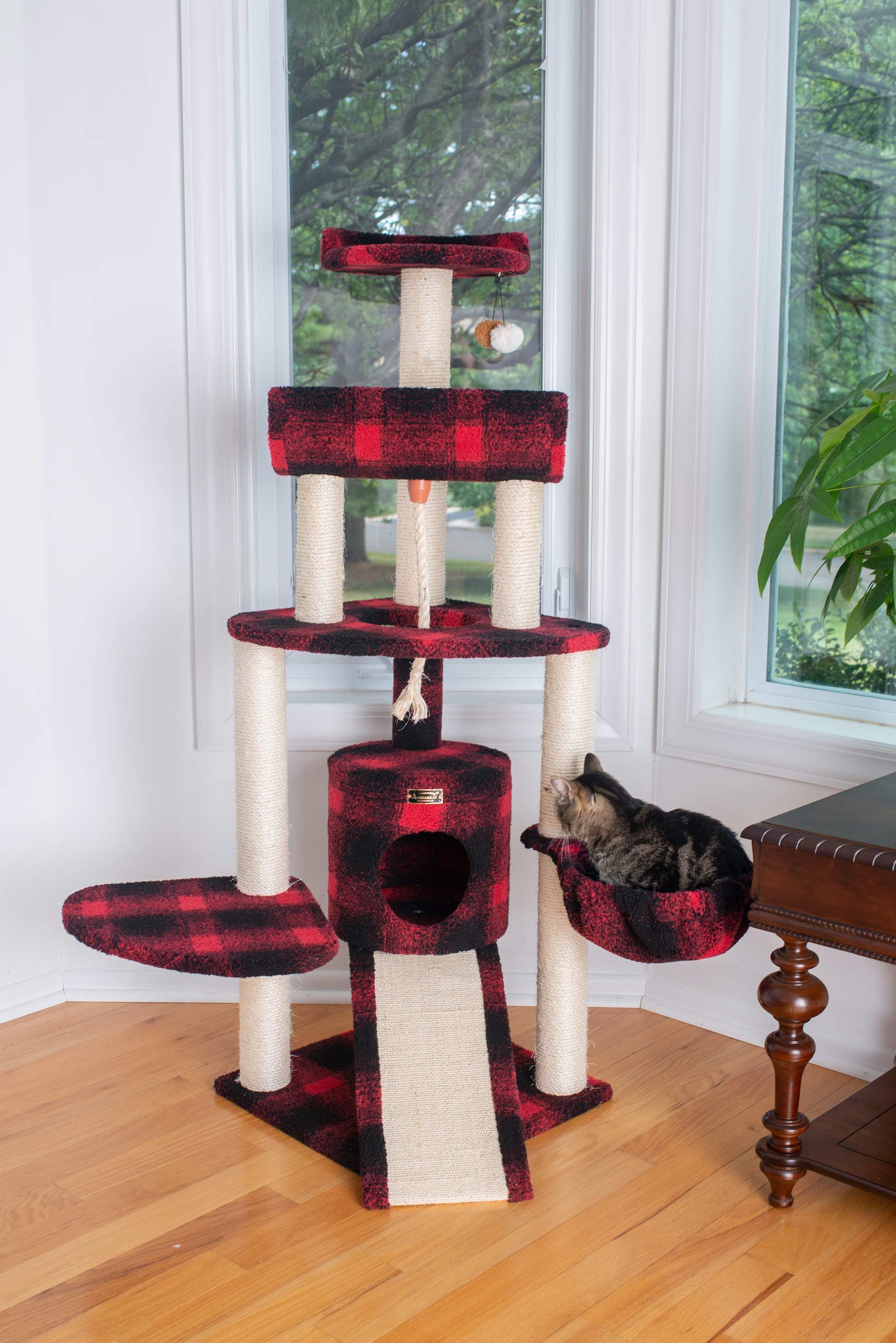 Armarkat B5806 Classic Cat Tree With Multiple Features, Jackson Galaxy Approved, Four Levels Real Wood Furniture