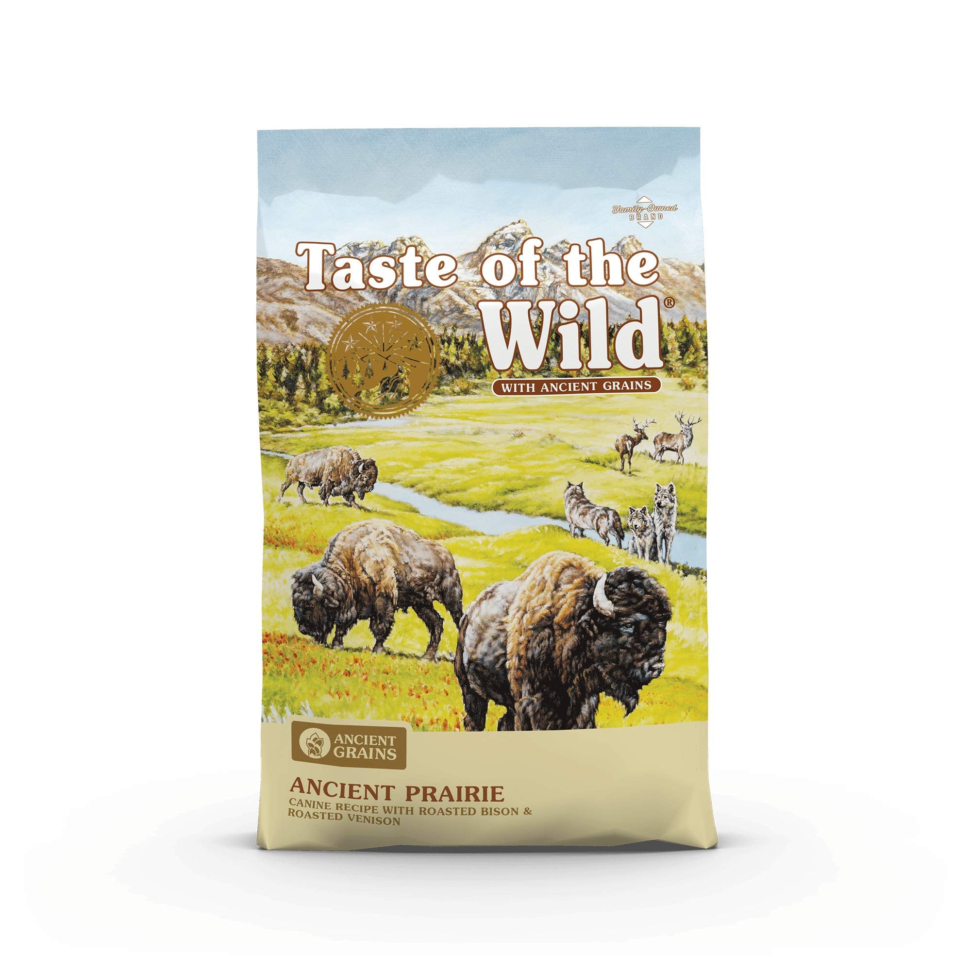 Taste of the Wild with Ancient Grains, Ancient Prairie Canine Recipe with Roasted Bison and Venison Dry Dog Food, Made with High