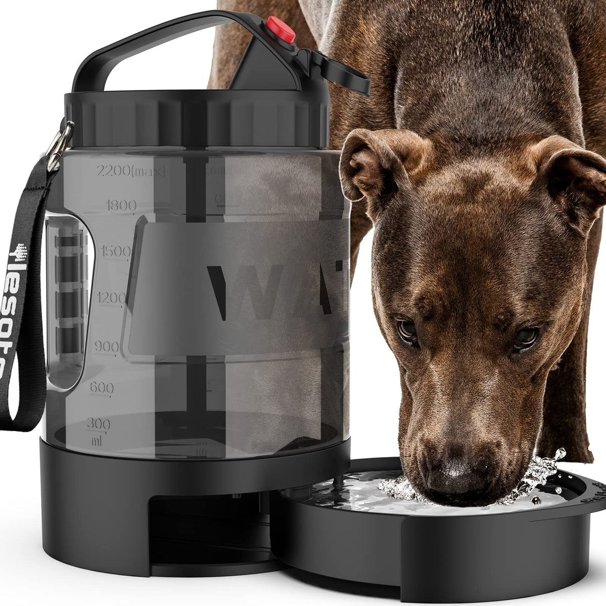 Lesotc Portable Dog Travel Water Bottle, 77Oz Large Travel Water Bowl For Dogs Camping Hiking Beach Hunting Essentials, Big Pet 