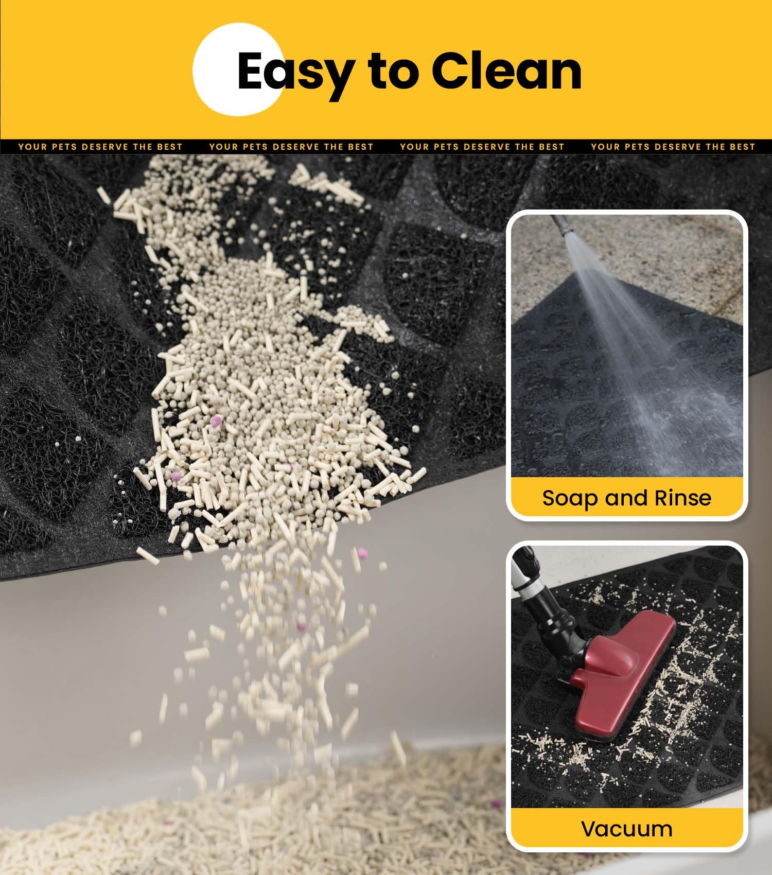 Conlun Cat Litter Mat Litter Trapping Mat, 24   X 17    Premium Durable Pvc Cat Litter Box Mat With Scatter Control, Non-Slip, L