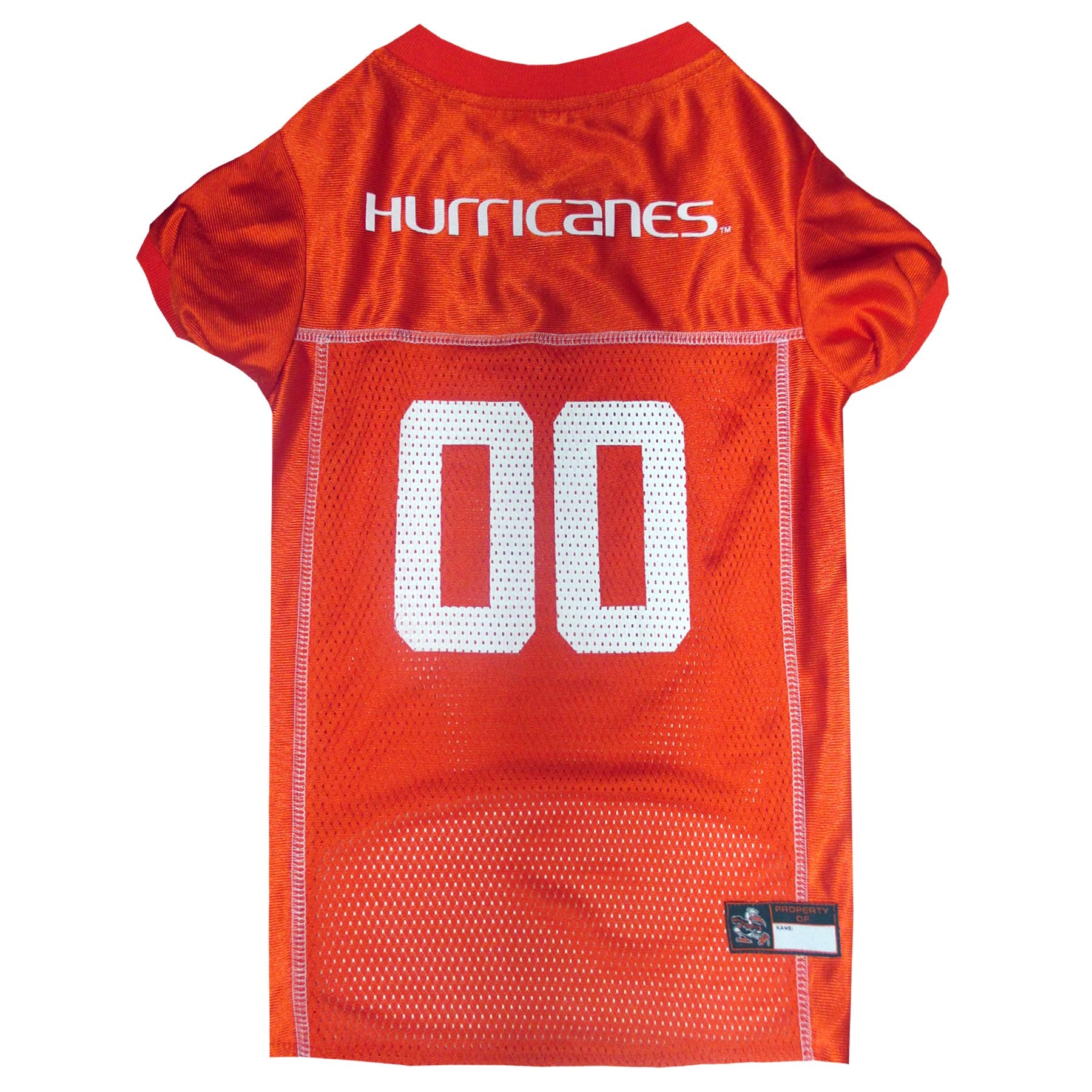 Pets First NCAA College Miami Hurricanes Mesh Jersey for DOGS & CATS, Large. Licensed Dog Jersey with your Favorite Football/Bas