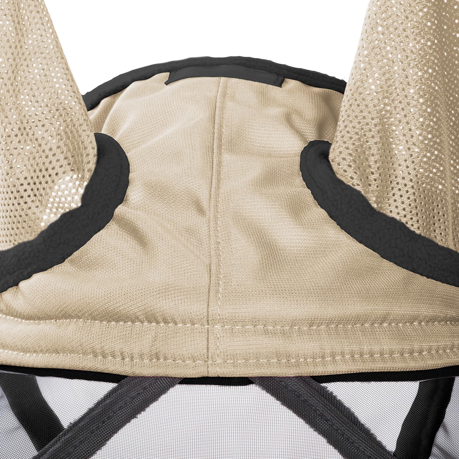 Harrison Howard Pro Luminous Horse Fly Mask Large Eye Space Standard with Ears UV Protection for Horse Light Champagne Small Pon