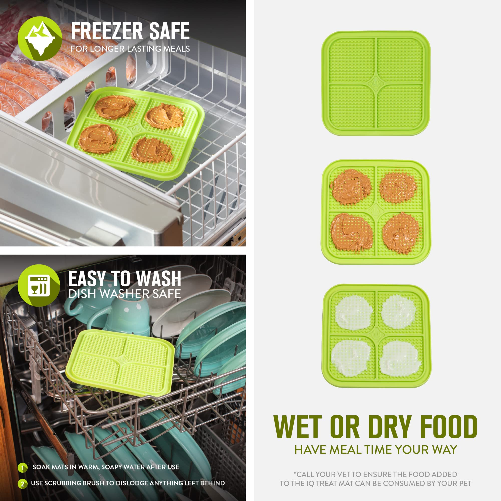 Hyper Pet IQ Treat Lick mat for Dogs, Dog Slow Feeder & Cat Lick mats | Great Alternative to Slow Feeder Bowls & Cat Feeders | P