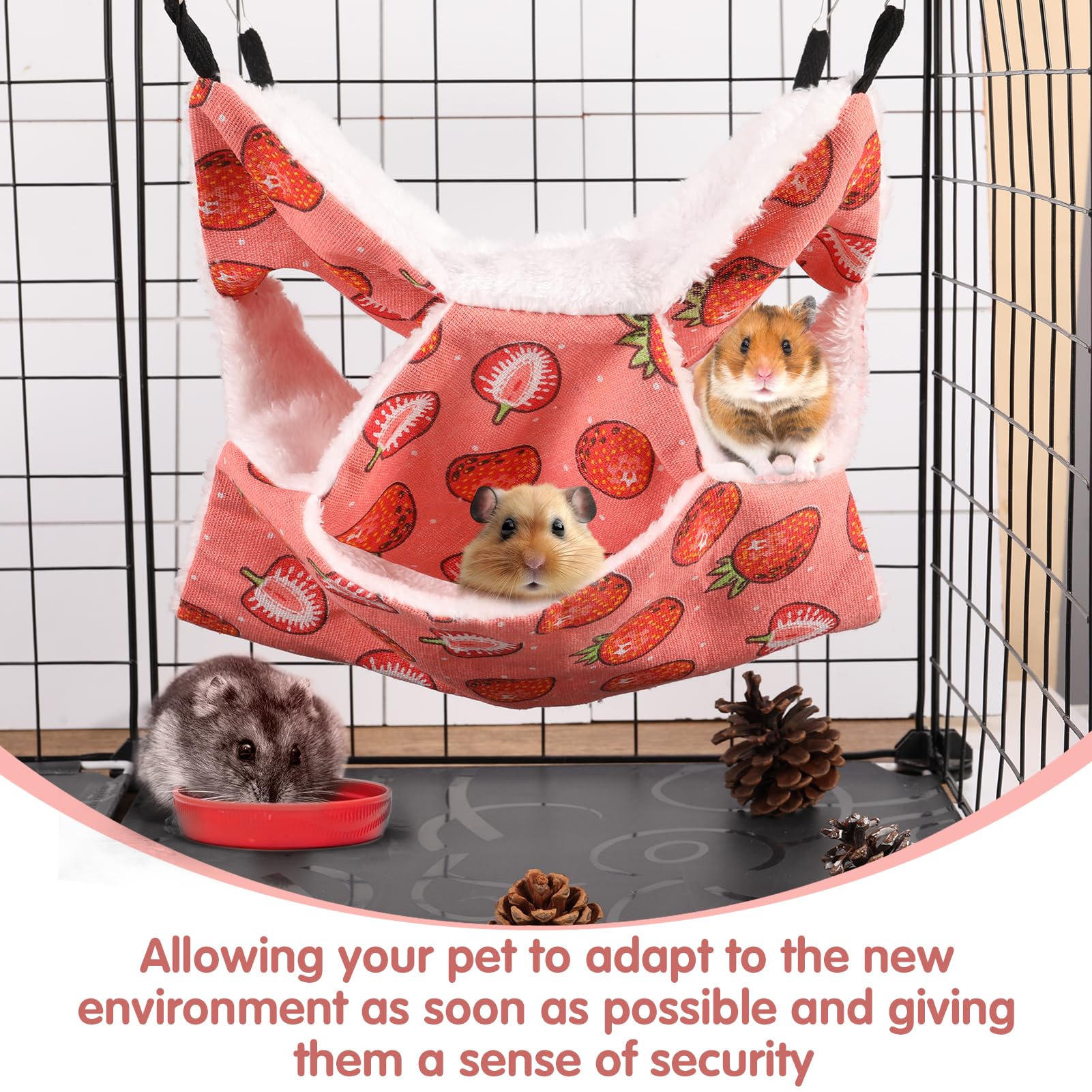 Xinrui 3 Layer Guinea Pig Cage Hammock, Cute Rat Hamster Hanging Hammock Bed Soft Warm Small Animals House Cage Accessories Toy