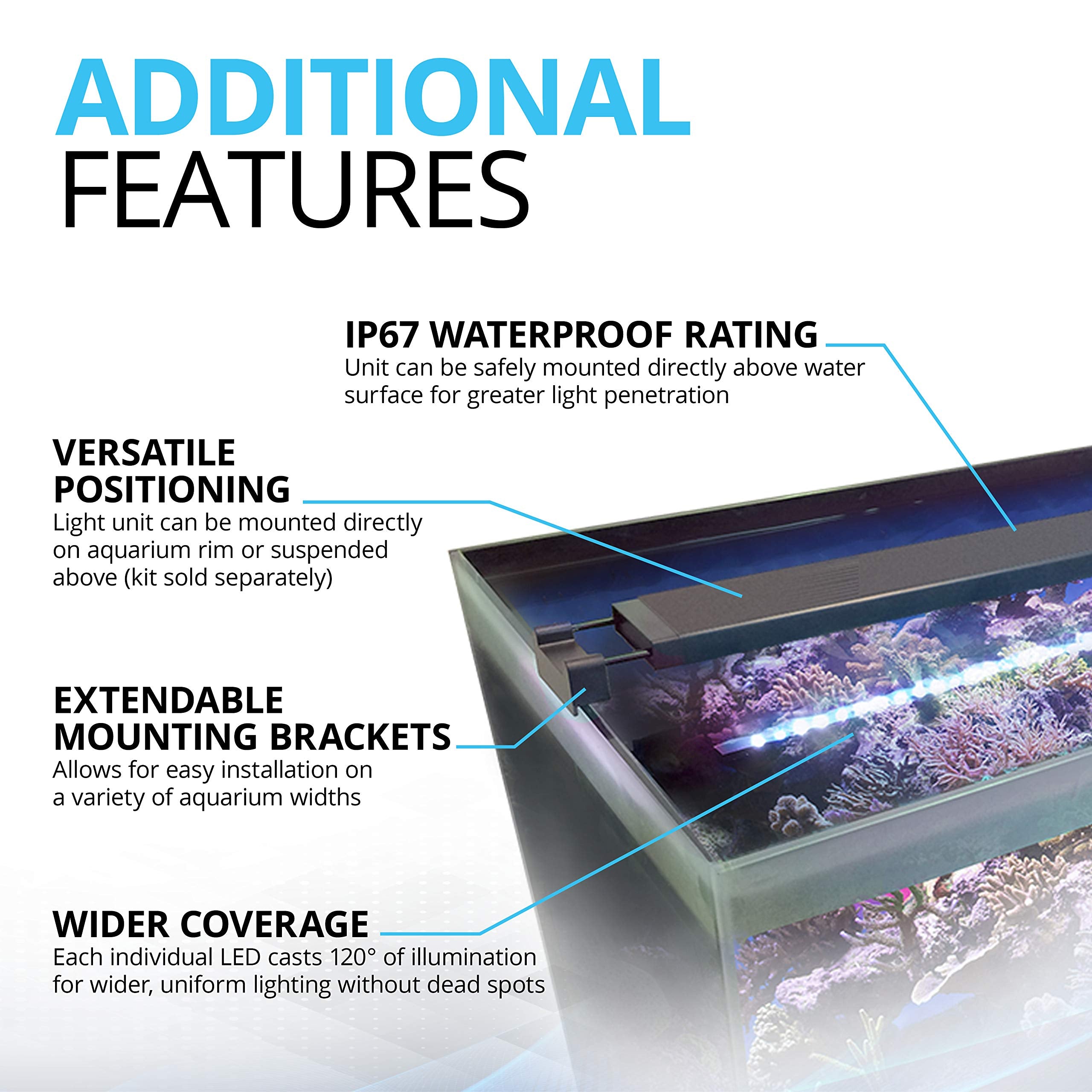 Fluval Sea Marine 3.0 Led Aquarium Lighting For Coral Growth, 22 Watts, 15-24 Inches