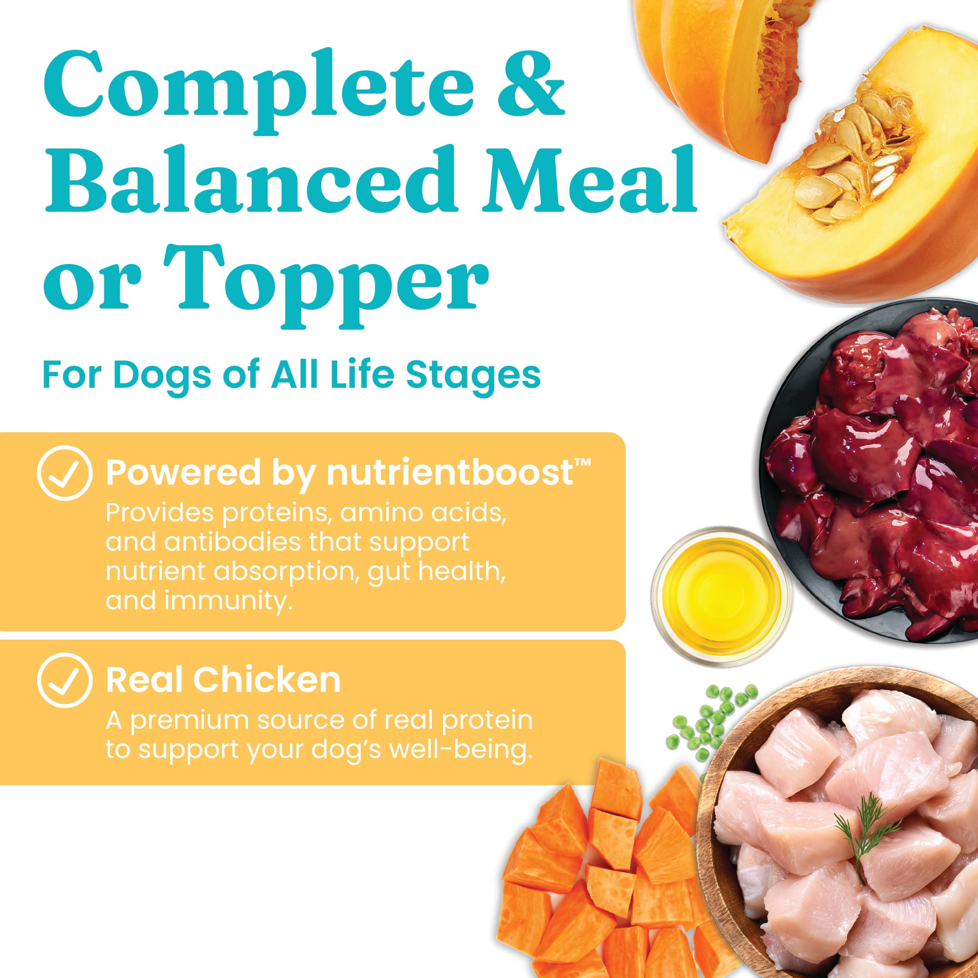 Solid Gold Air Dried Dog Food Toppers for Picky Eaters - Healthy Dog Treats Made with Real Chicken to Serve as Meal Topper or Do