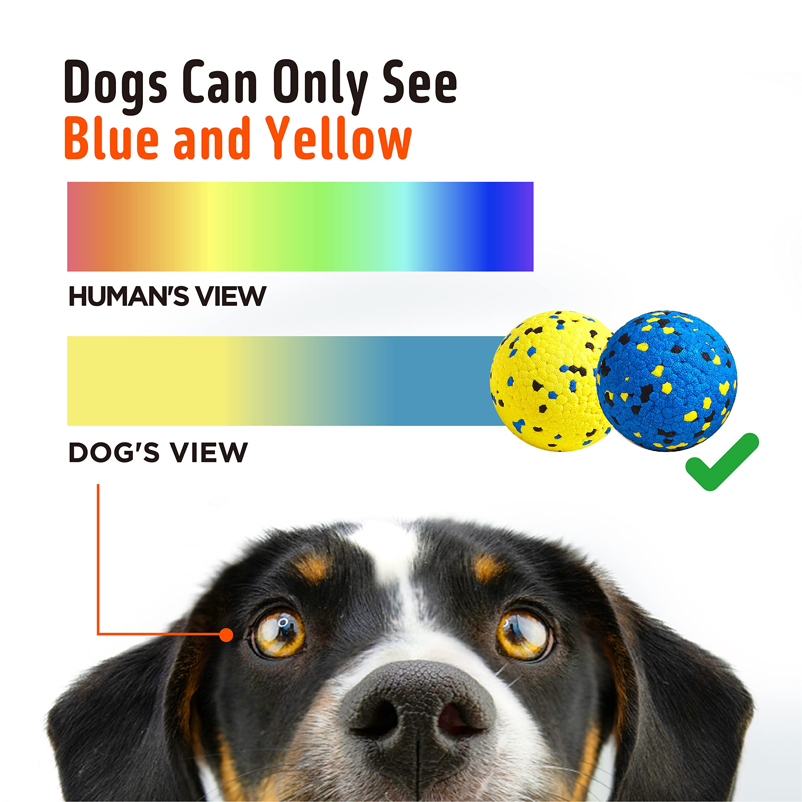 Kimee Durable Dog Chew Balls - Aggressive Chewers, ETPU Material, 3 Pack, Blue & Yellow, Ideal for Medium & Large Dogs