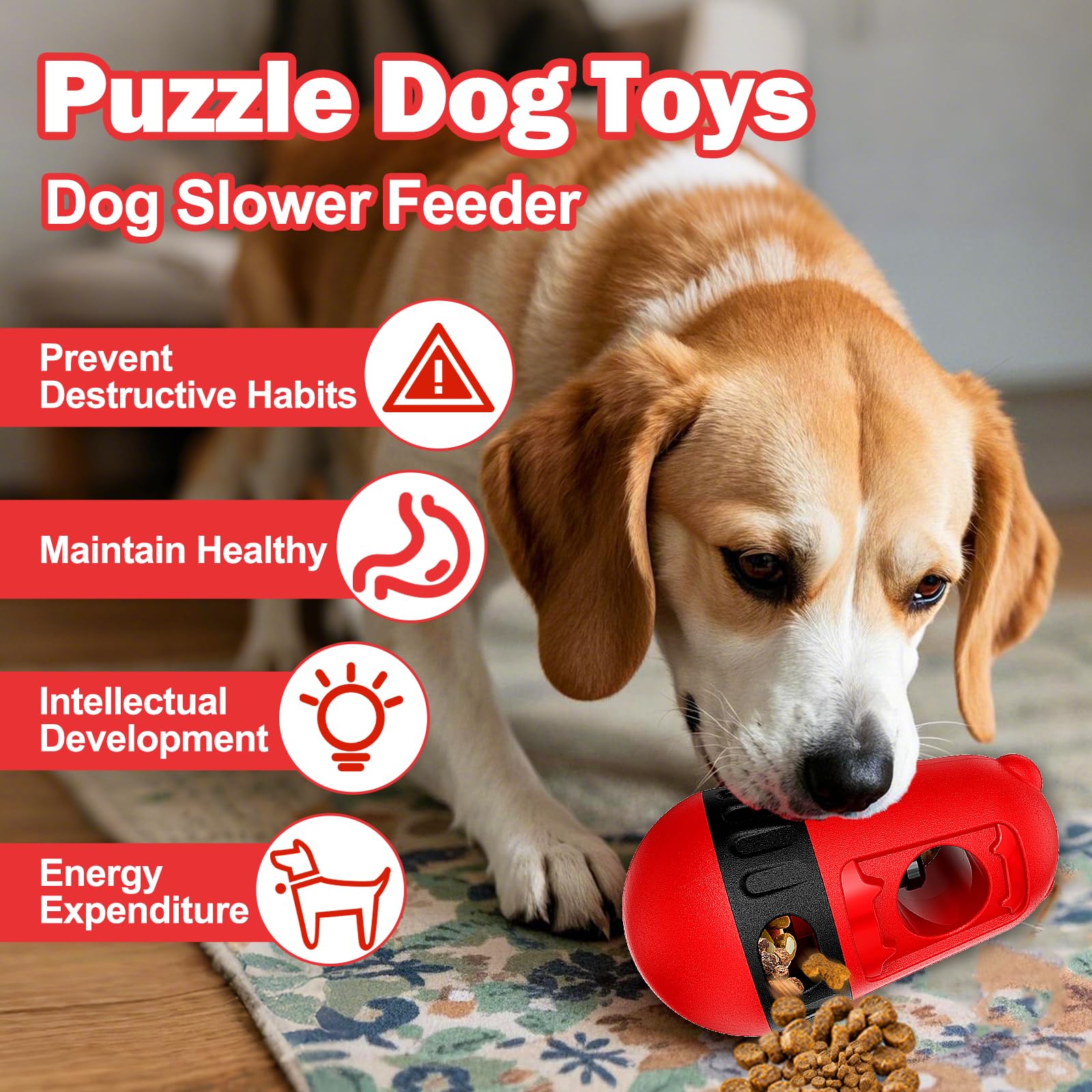 2 In 1 Treat Dispensing Dog Toys, Adjustable Puzzle Feeder Dogs With Bully Stick Holder For Small/Medium/Large Dogs, Interactive