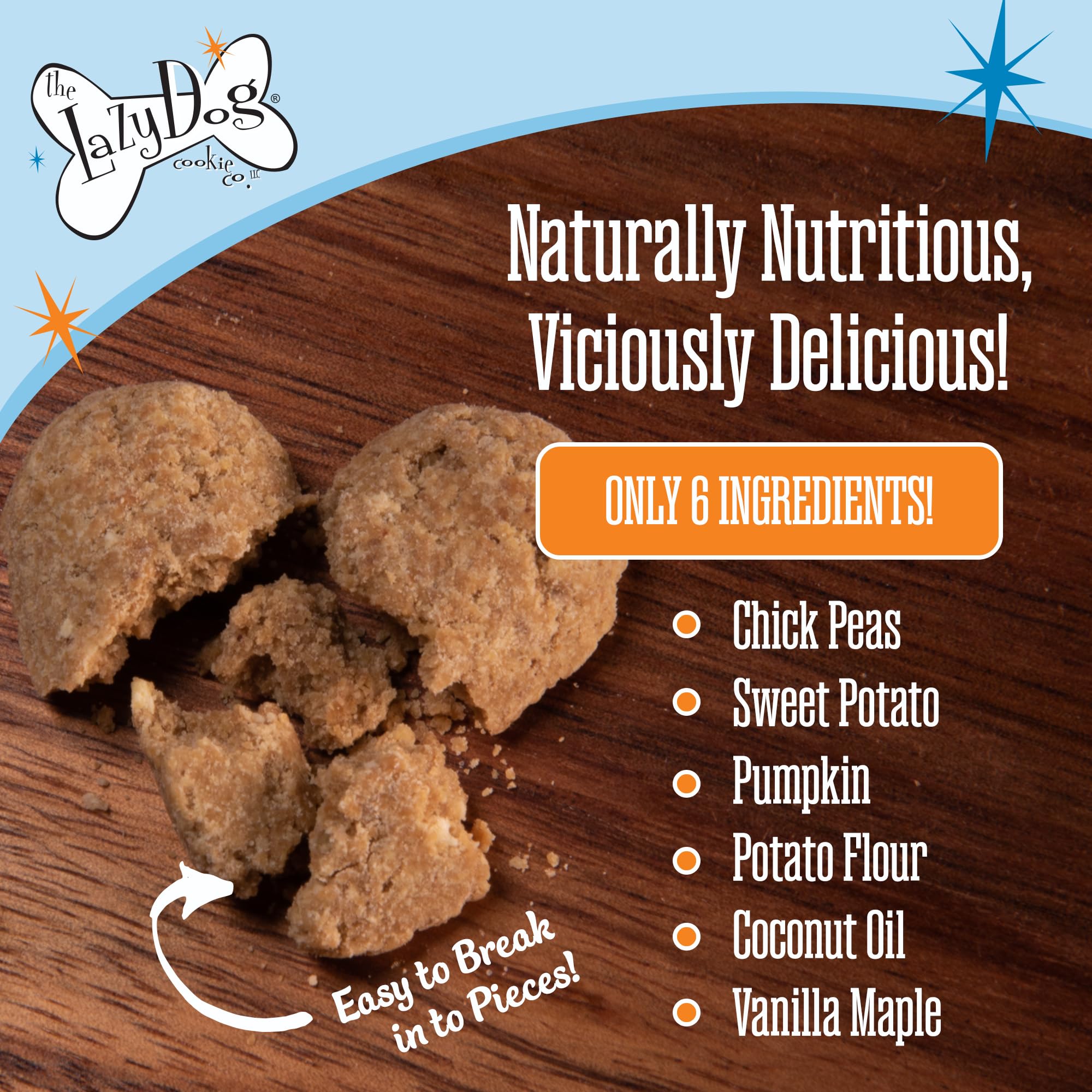 Lazy Dog Cookie Co. Candied Maple Sweet Potato - Crunchy Baked Dog Treat 14oz