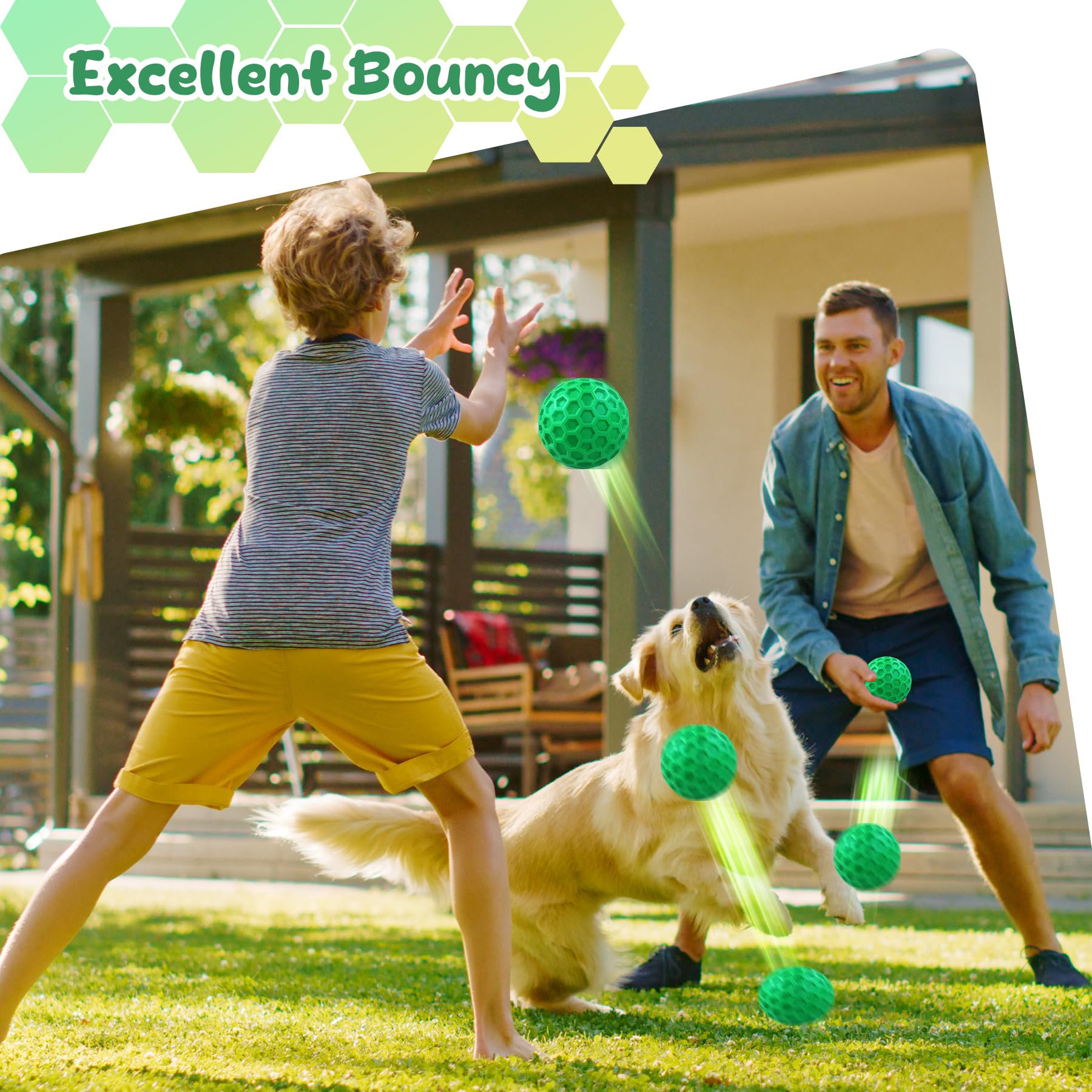 Zrifaqesw Tough Dog Chew Toys For Aggressive Chewers, Indestructible Dog Balls For Aggressive Chewers, Squeaky Balls For Dogs, S