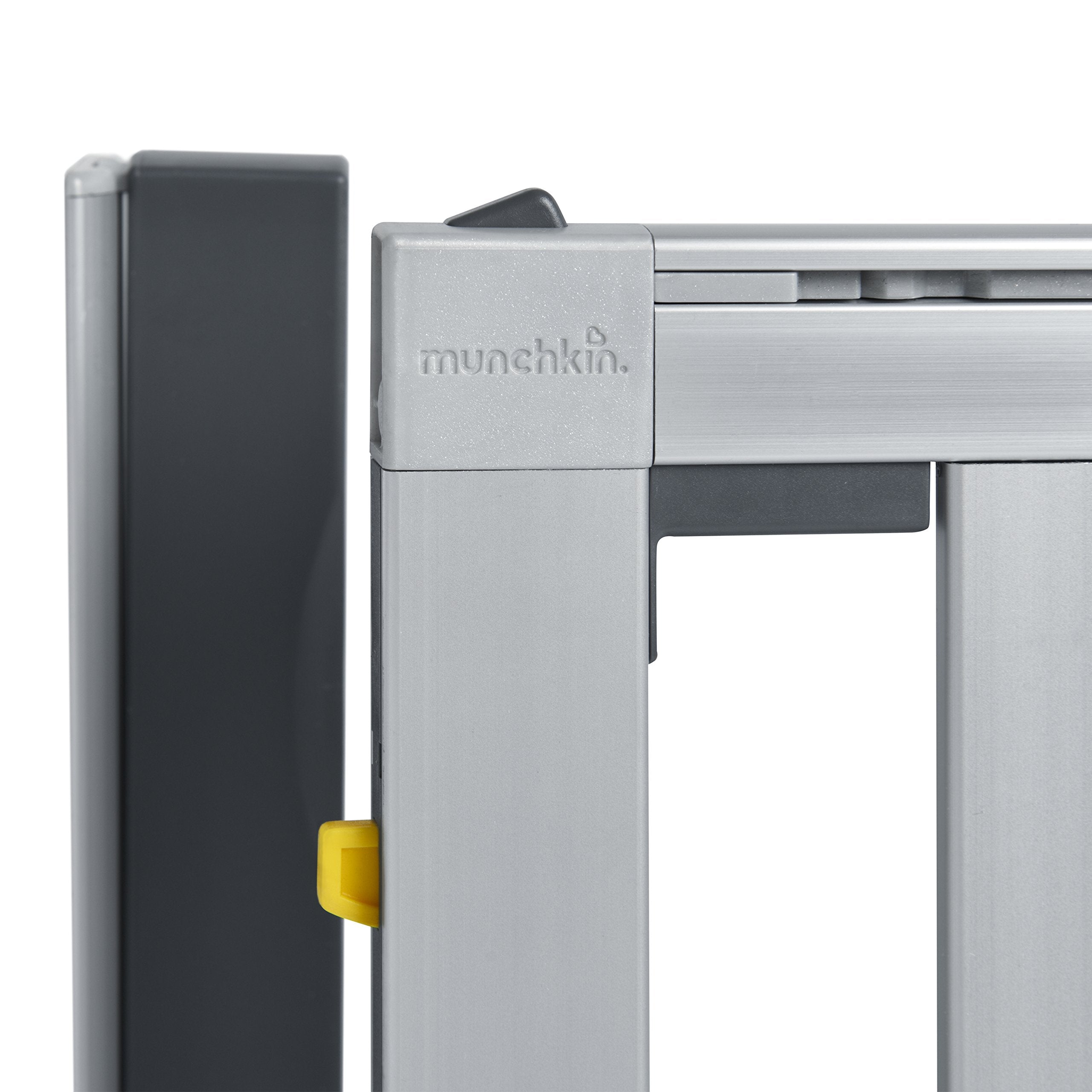 Munchkin Loft Hardware Mounted Baby Gate, Silver Aluminum, for Stairs & Doors, Extends 26.5-40, 40x30.5 Inch, Safe & Durable