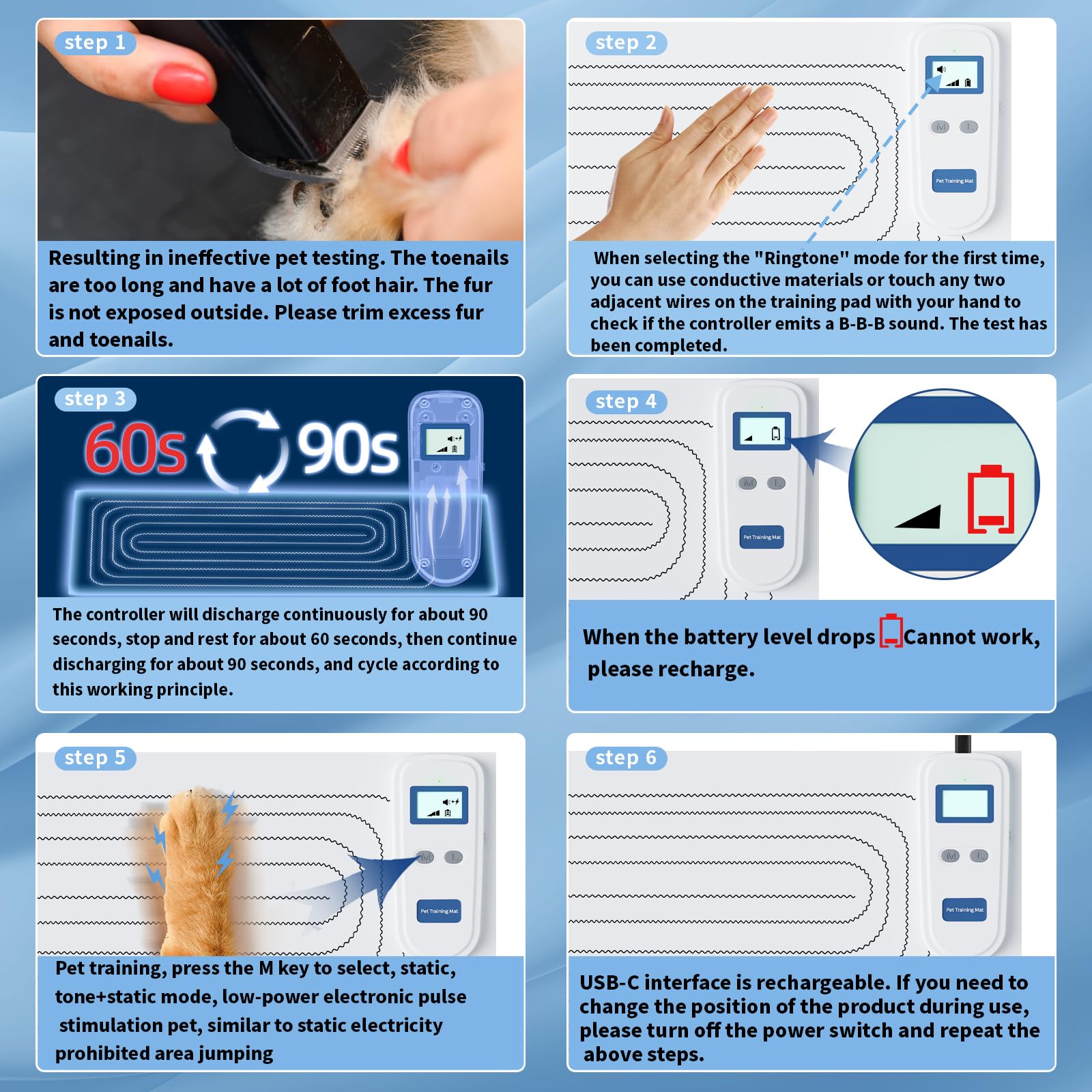 Redmogo Scat Mat Electric Indoor Pet Training Mat Suitable For Dogs And Cats Repellent Can Keep Pets Away, Rechargeable Shock-Ab