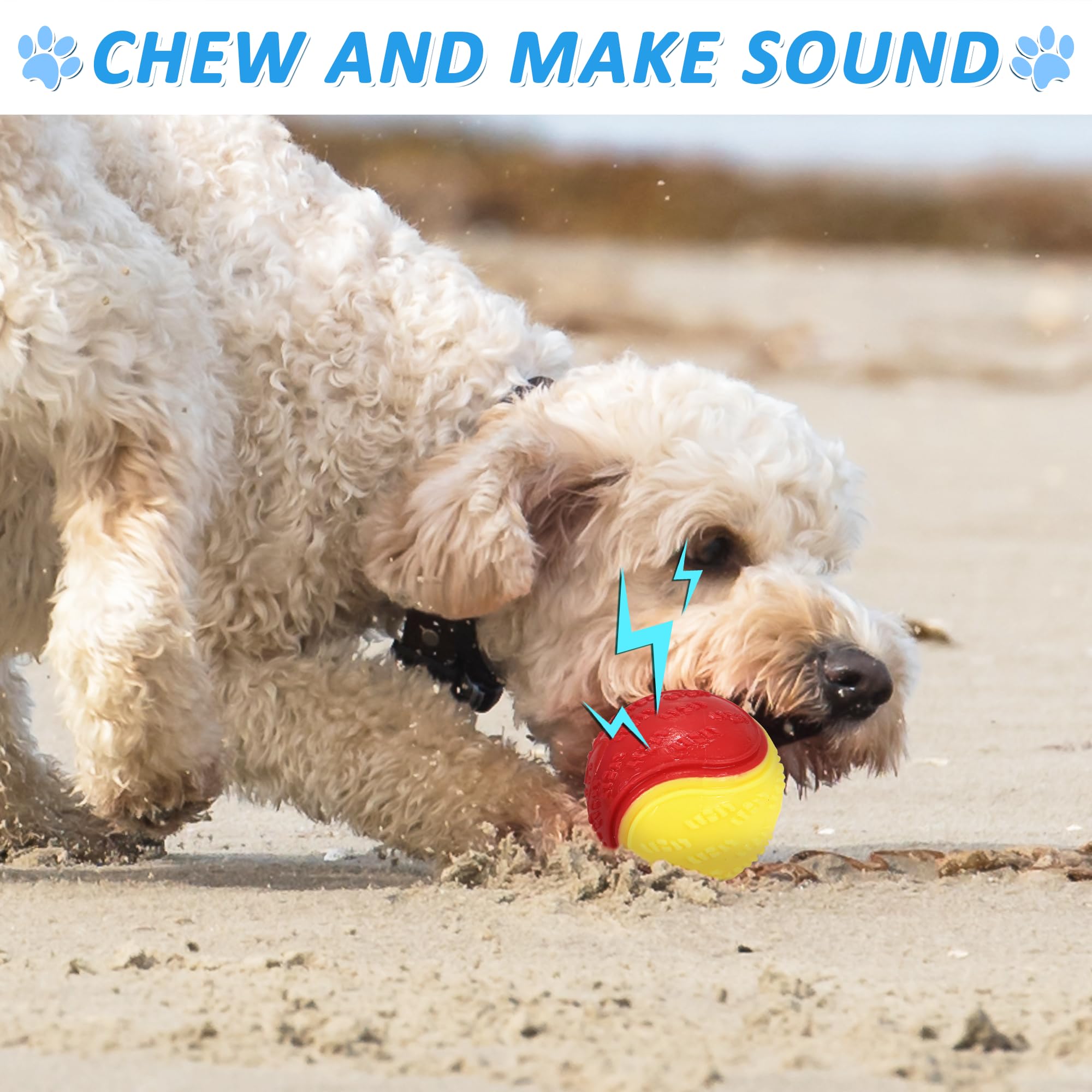 6Pcs Squeaky Dog Balls, Dog Toys Balls For Training, Tough Ball Toys For Dogs, Fit With Dog Ball Launcher, High Bouncy Dog Ball