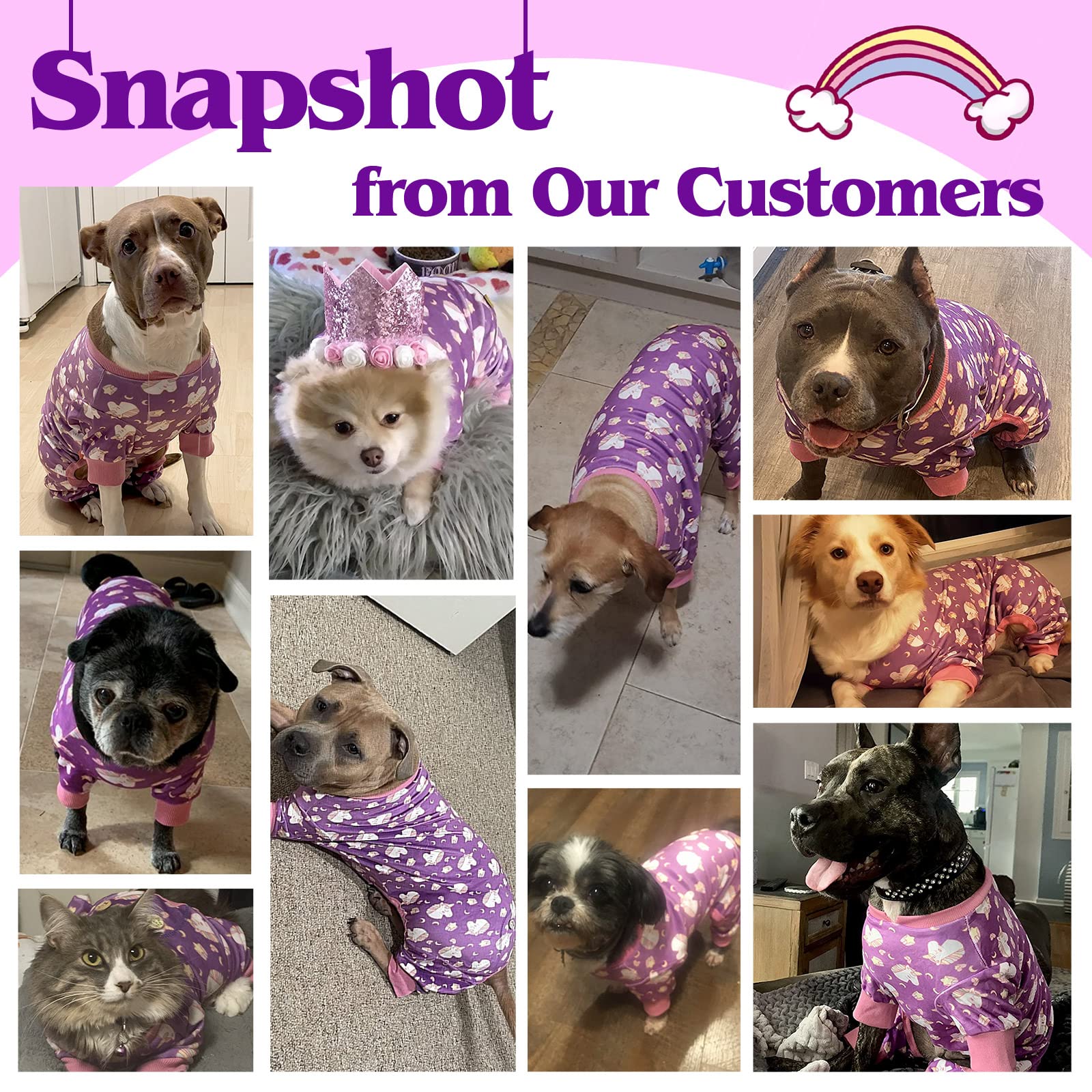 Kyeese Dog Pajamas For Large Dogs Unicorn Soft Material Stretchable Dog Pajamas Onesie Pet Pjs Dog Clothes