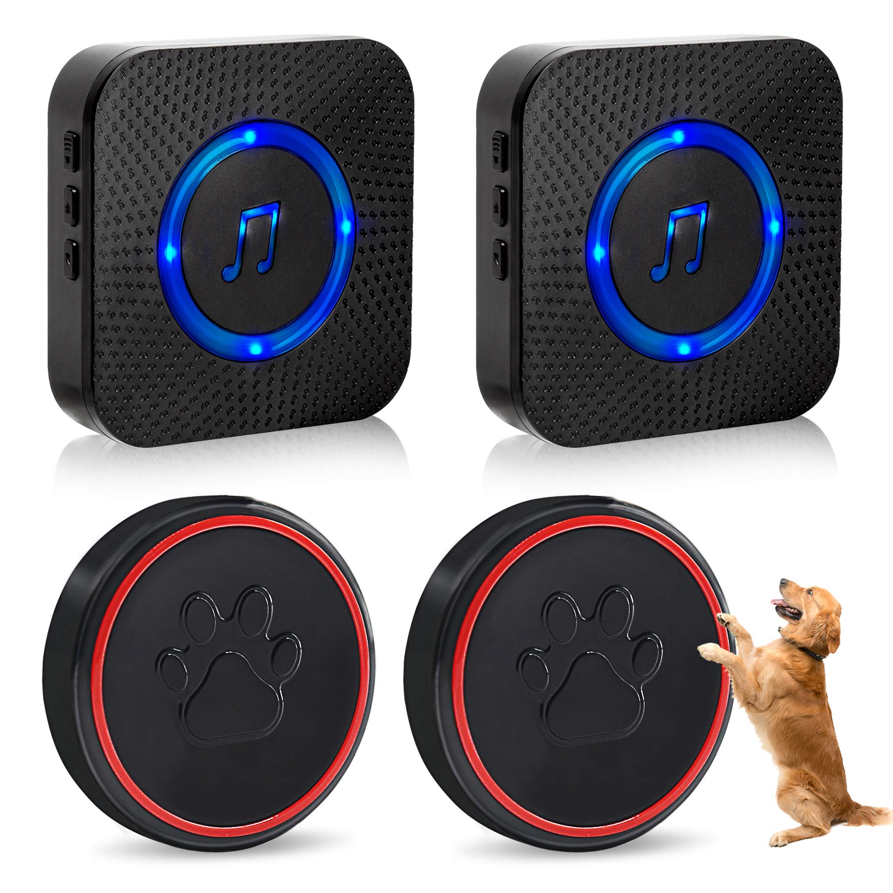Chunhee Dog Door Bell Wireless Dog Doorbells With Warterproof Touch Button Dog Bells For Potty Training,2.3 Inches Button