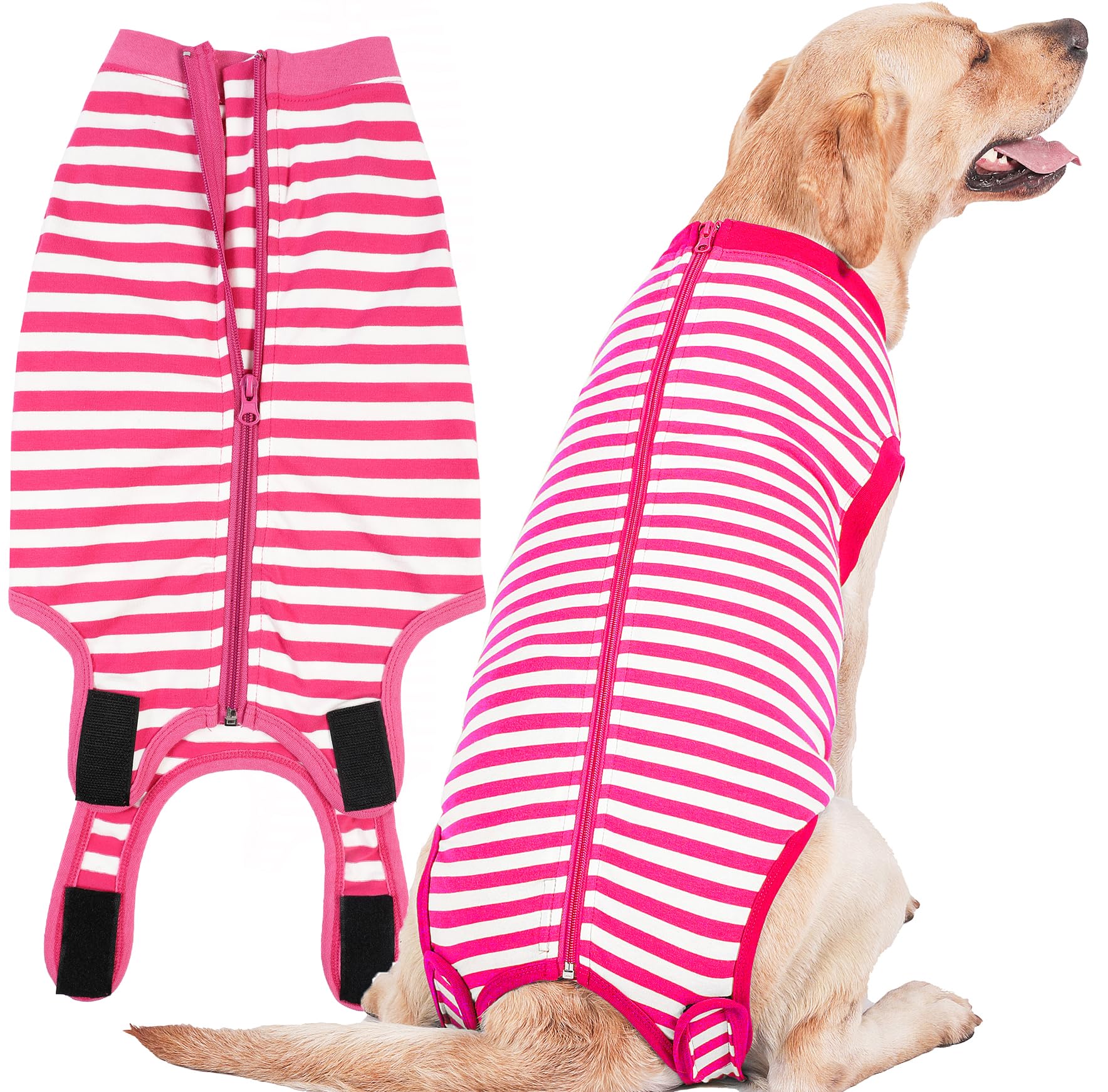 Sychien Dog Recovery Suit Post Surgery Shirt,Large Female Spay Wound Protective Suit,Pink Xxl