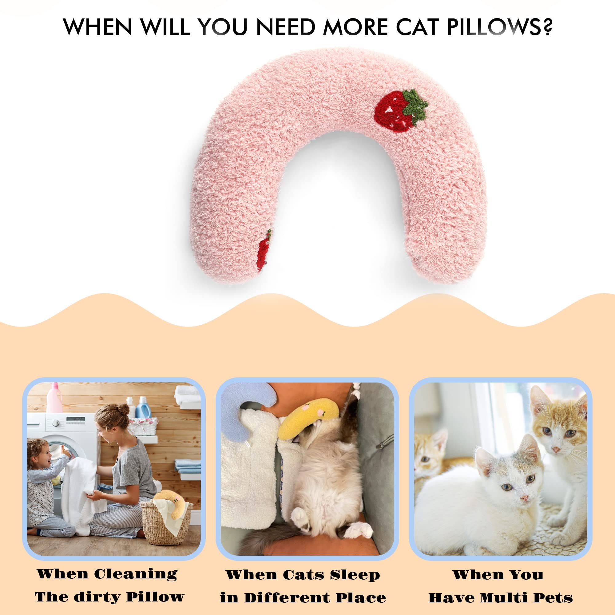 Homelifthub Cat Pillows For Indoor Cat And Small Dog, Calming Dog Pillows, Half Donut Dog Cutated Calming Pillow, Cozy Cat Bed P