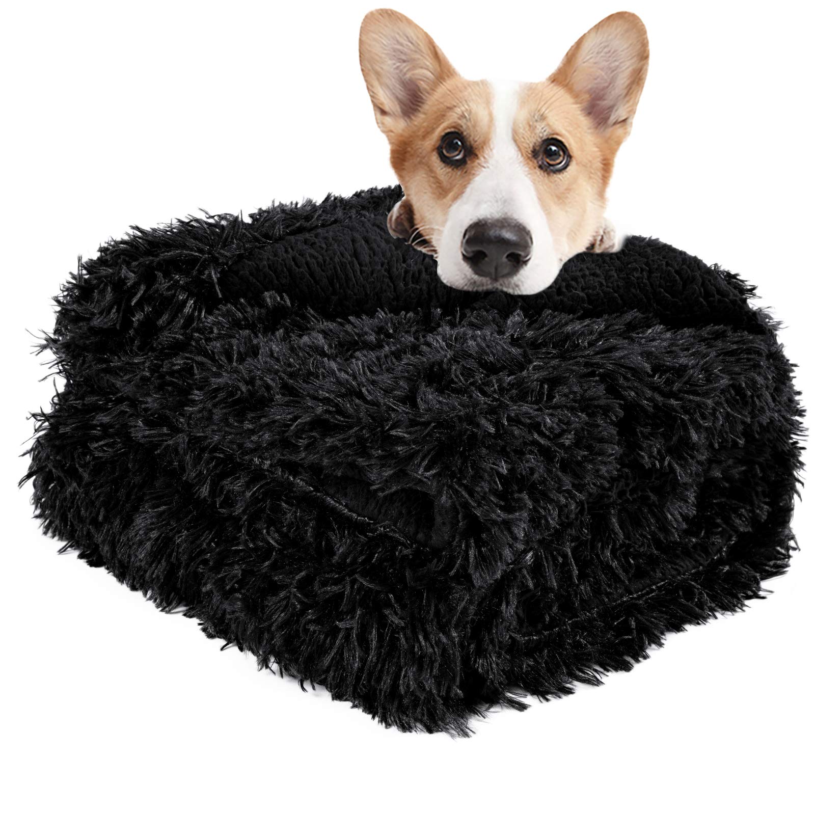 Lochas Luxury Fluffy Dog Blanket, Extra Soft And Warm Sherpa Fleece Pet Blankets For Dogs Cats, Plush Furry Faux Fur Puppy Throw Cover, 40''X60'' Black