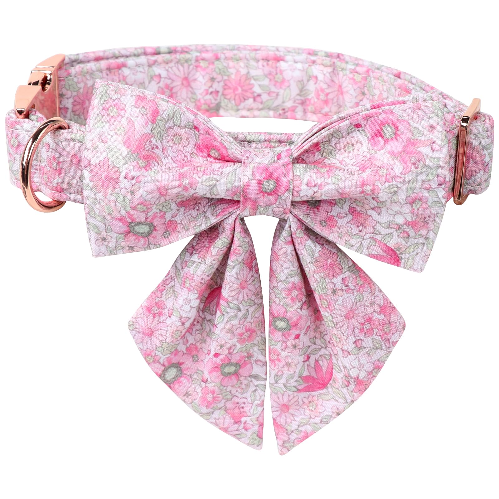 Lionet Paws Design Dogs Collar Cute Flower Sailor Bow Dog Collars For Girl Female Small Medium Dogs With Spring Floral S