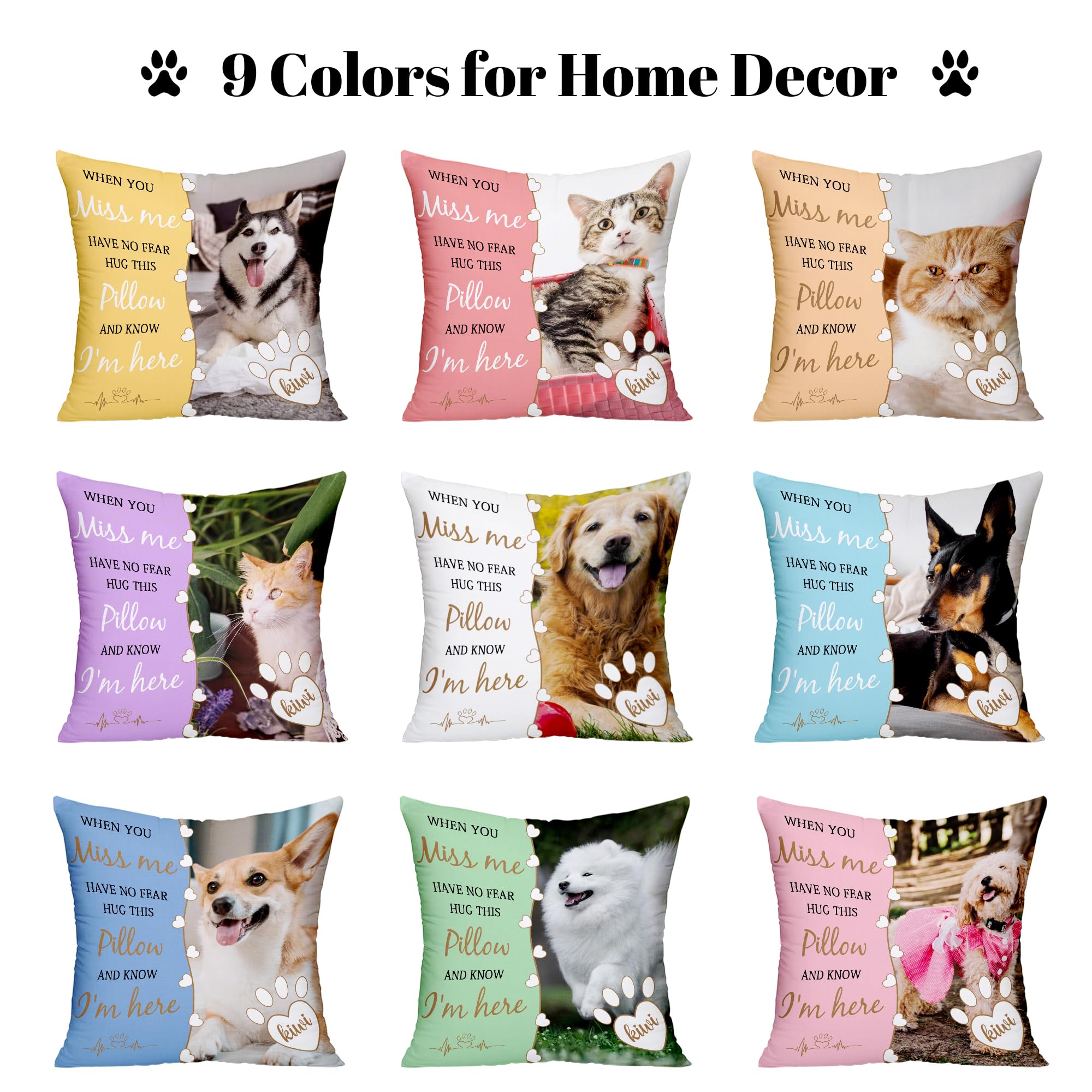 Funny Diy Custom Pet Memorial Gifts For Loss Of Dogs, Personalized Dog Memorial Throw Pillows With Pictures Name, Pet Memorial P
