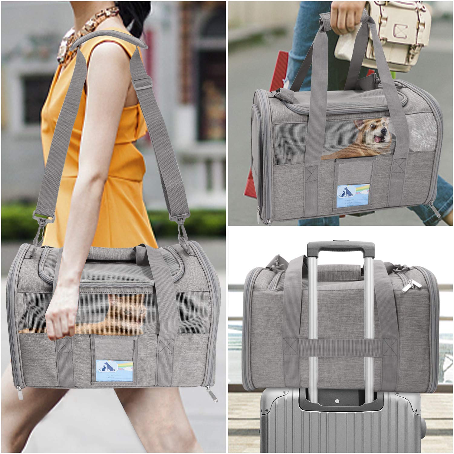Refrze Pet Carrier Airline Approved, Cat Carriers For Medium Cats Small Cats, Soft Dog Carriers For Small Dogs Medium Dogs, Tsa
