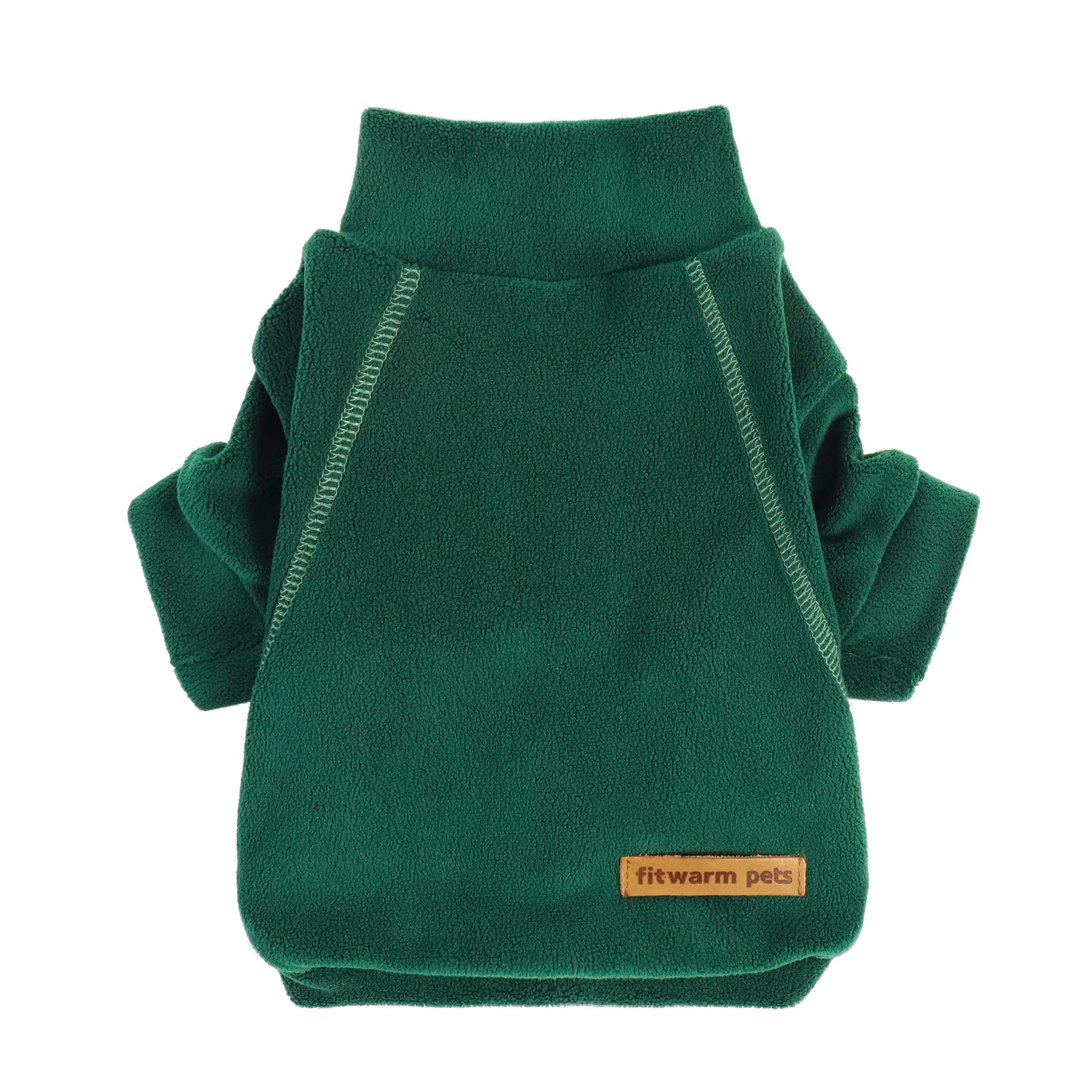 Fitwarm 3 Pack Fleece Dog Sweater, Turtleneck Dog Sweatshirt, Dog Winter Clothes For Small Dogs Boy Girl, Pet Pullover Jumper, Cat Apparel, Dark Green, Teal Green, Bean Green, Xxl