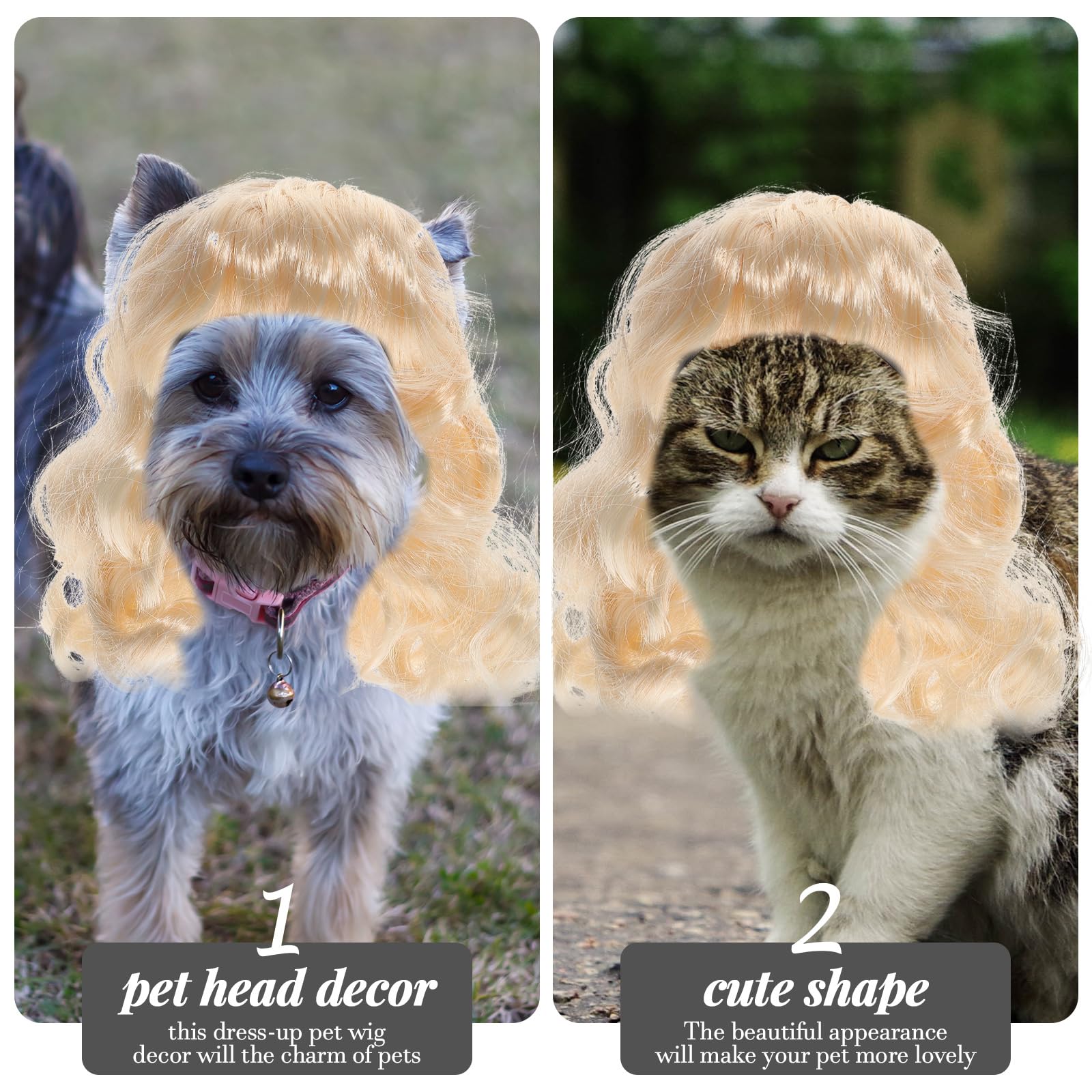 Totority Funny Dog Wigs Fashion Dog Hair Accessories Pet Supplies Dog Costumes Queen Style Pet Dog Wigs Best For Pet