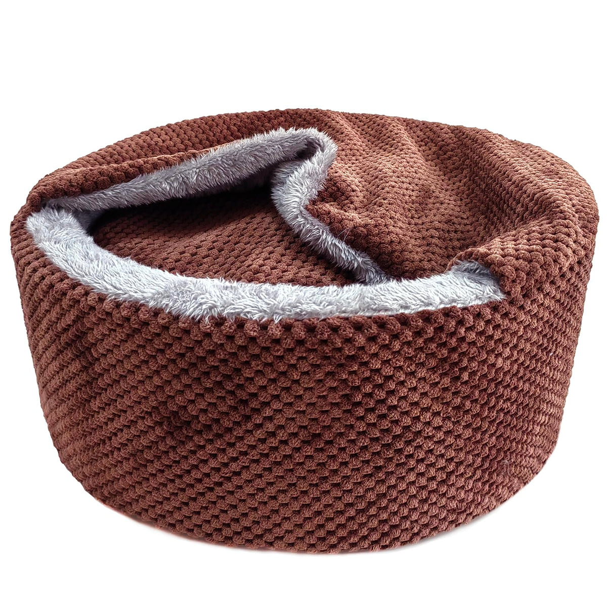 Winsterch Large Cat Cave - Soft, Enclosed & Washable For Indoor/Outdoor Cats & Kittens, Anti-Slip Bottom, Calming, Covered Bed (
