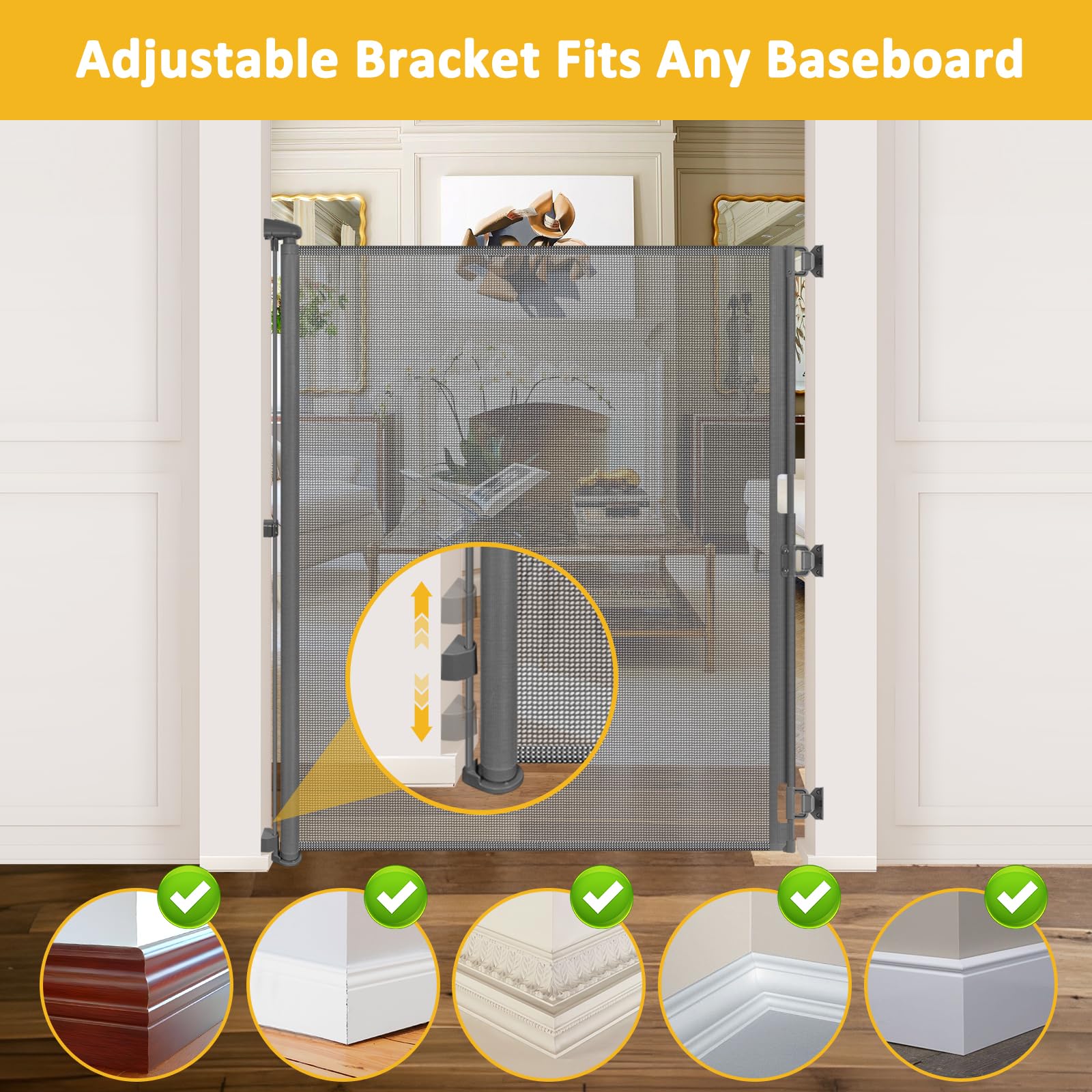 65    Extra Tall Pet Gate Indoor Gate 55    Wide Baby Gate Retractable Dog Gate Outdoor Gates for Decks Retractable Baby Gates f