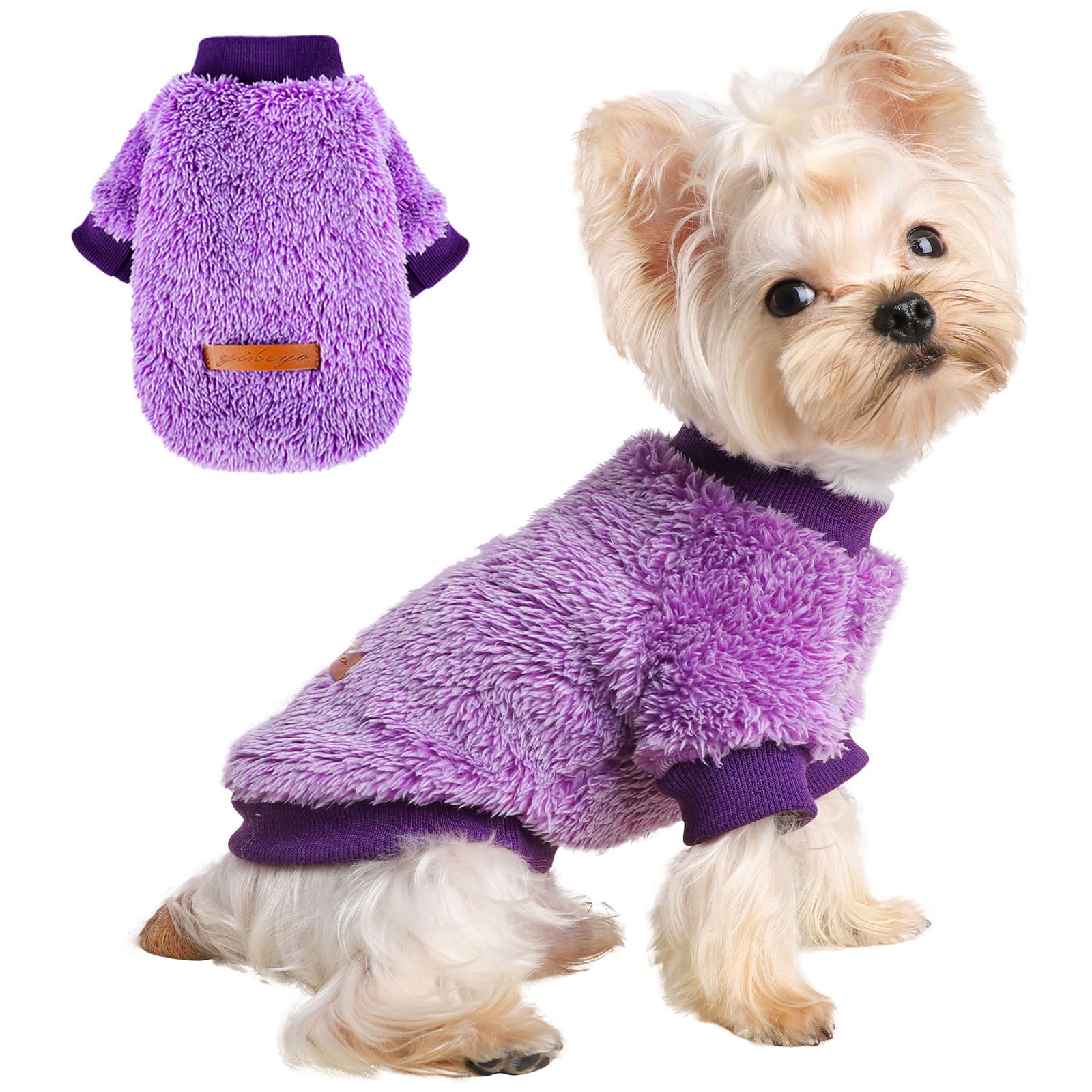 Kosiyi Dog Sweaters For Small Dogs Girl Boy, Puppy Clothes Chihuahua Teacup Yorkie Fleece Sweaters Spring Winter Warm Sweater Ti