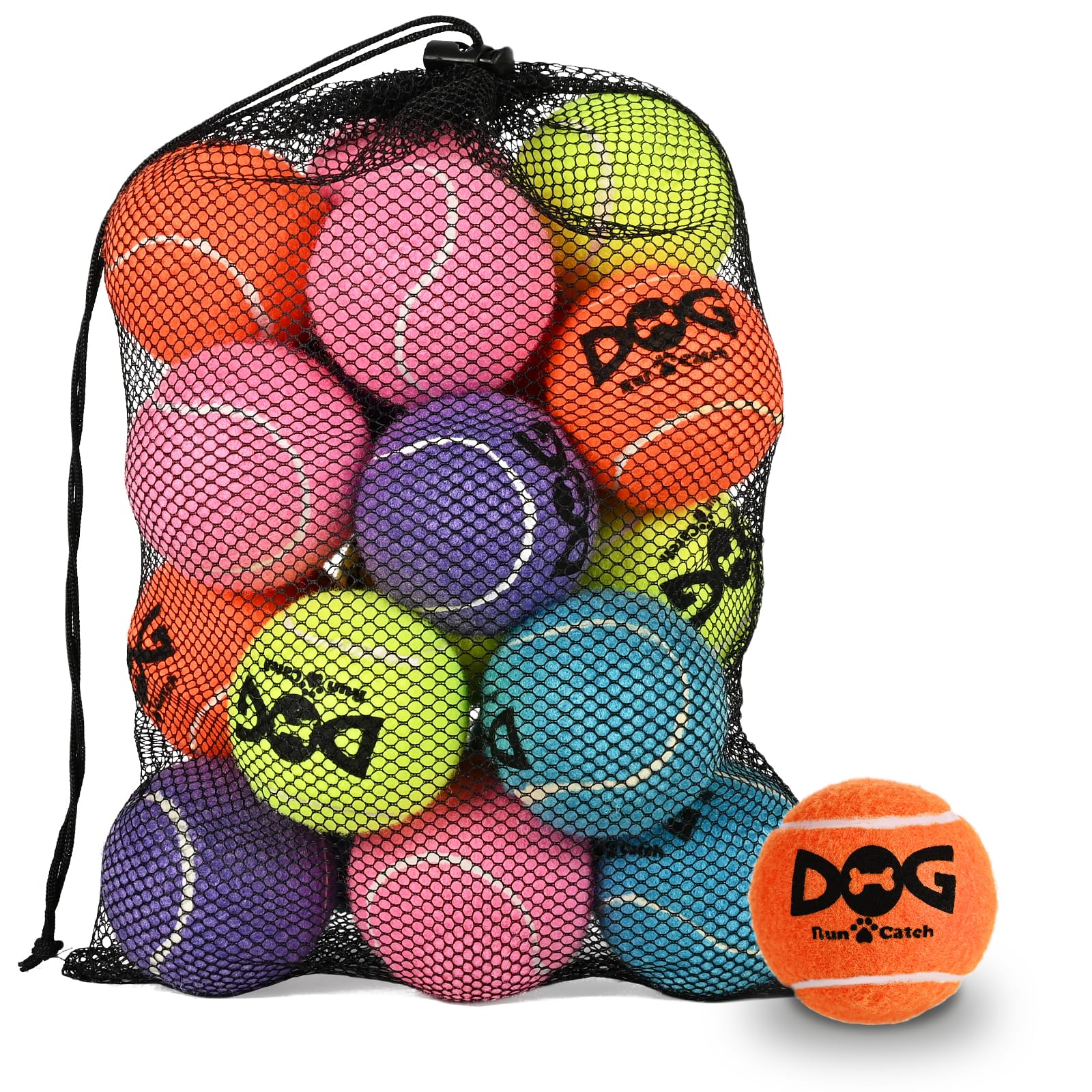 INSUM Squeaky Dog Balls - Squeaky Tennis Balls for Dogs, Multicolor | Medium - 2.5, 20Pack