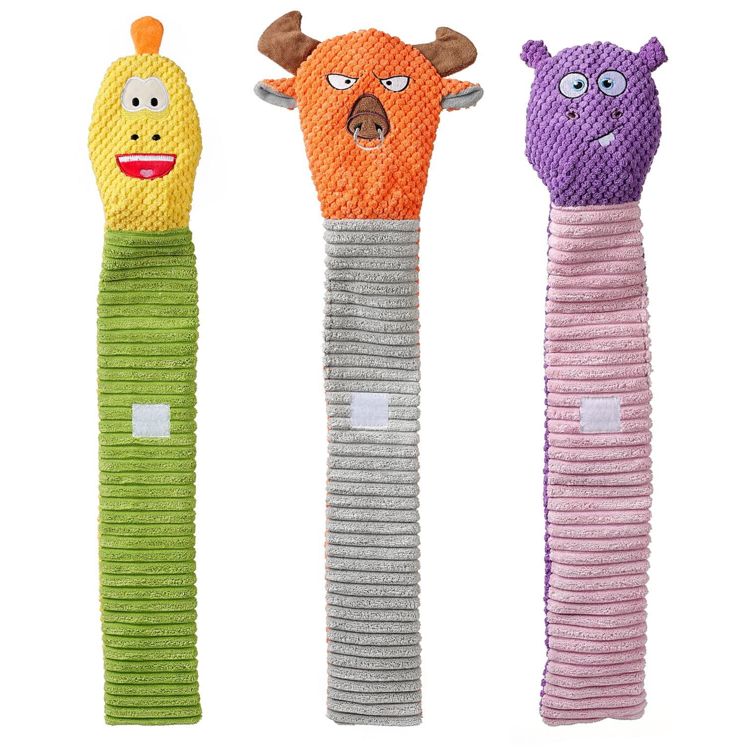 Sedioso Dog Toy Pack for Large Dogs, (3-Pack) Stuffless Dog Toys for Aggressive Chewers, Extra Long Durable Squeaky Dog Toy, Dog