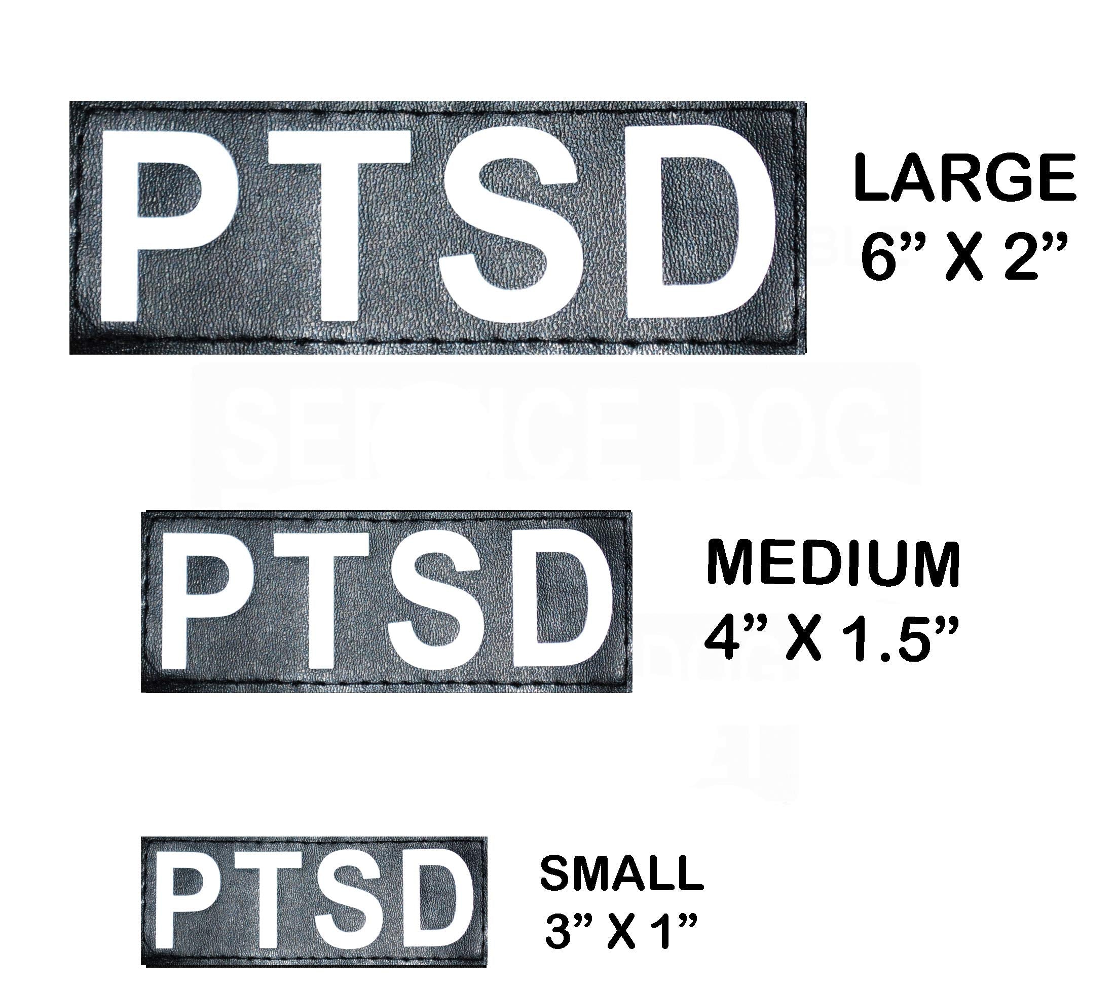 Set Of 2 Reflective Ptsd Reflective Removable Patches For Service Dog Harnesses & Vests. (Large 6' X 2')
