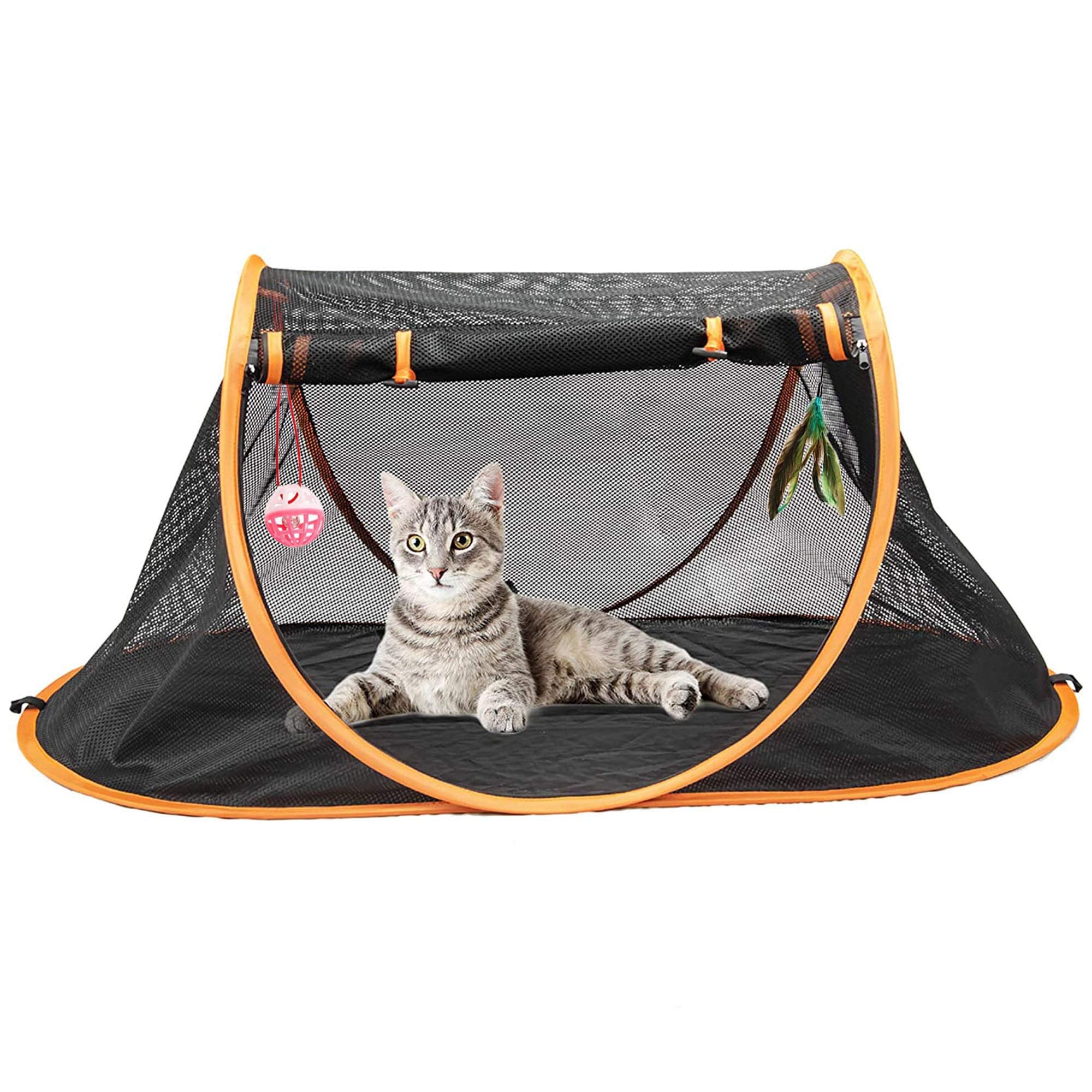 Porayhut Mispace Portable Indoor/Outdoor Pet Cage/Pet Tent-Pop Up Cat Crate,Foldable Kennel,Comfy Puppy House-Washable Fabric Co