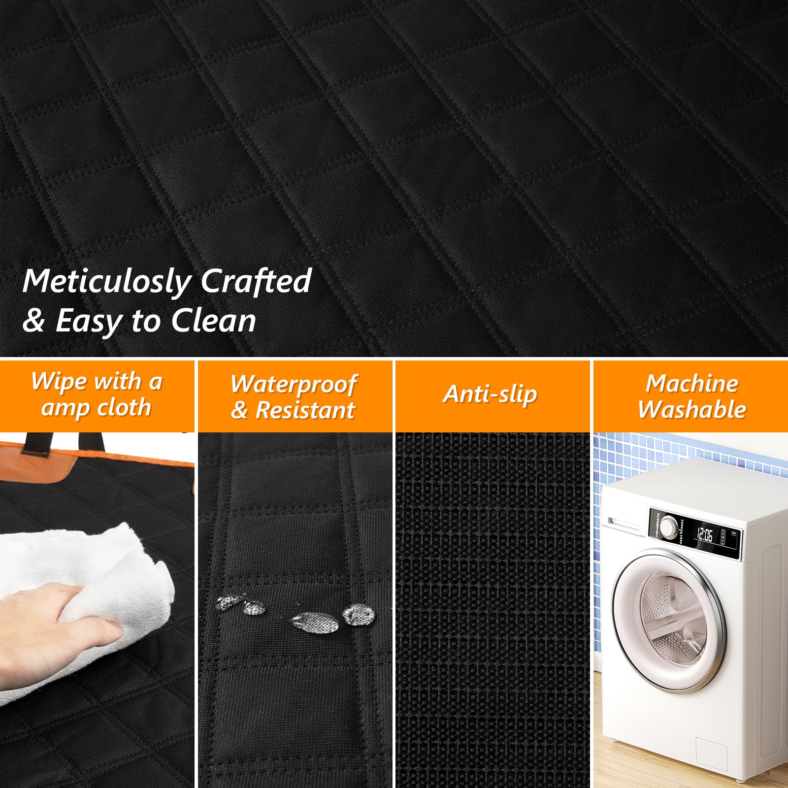 Svopes Back Seat Extender - Waterproof Dog Car Seat Cover With Hard Bottom - Anti-Scratch Dog Hammock For Cars With Mesh Window,