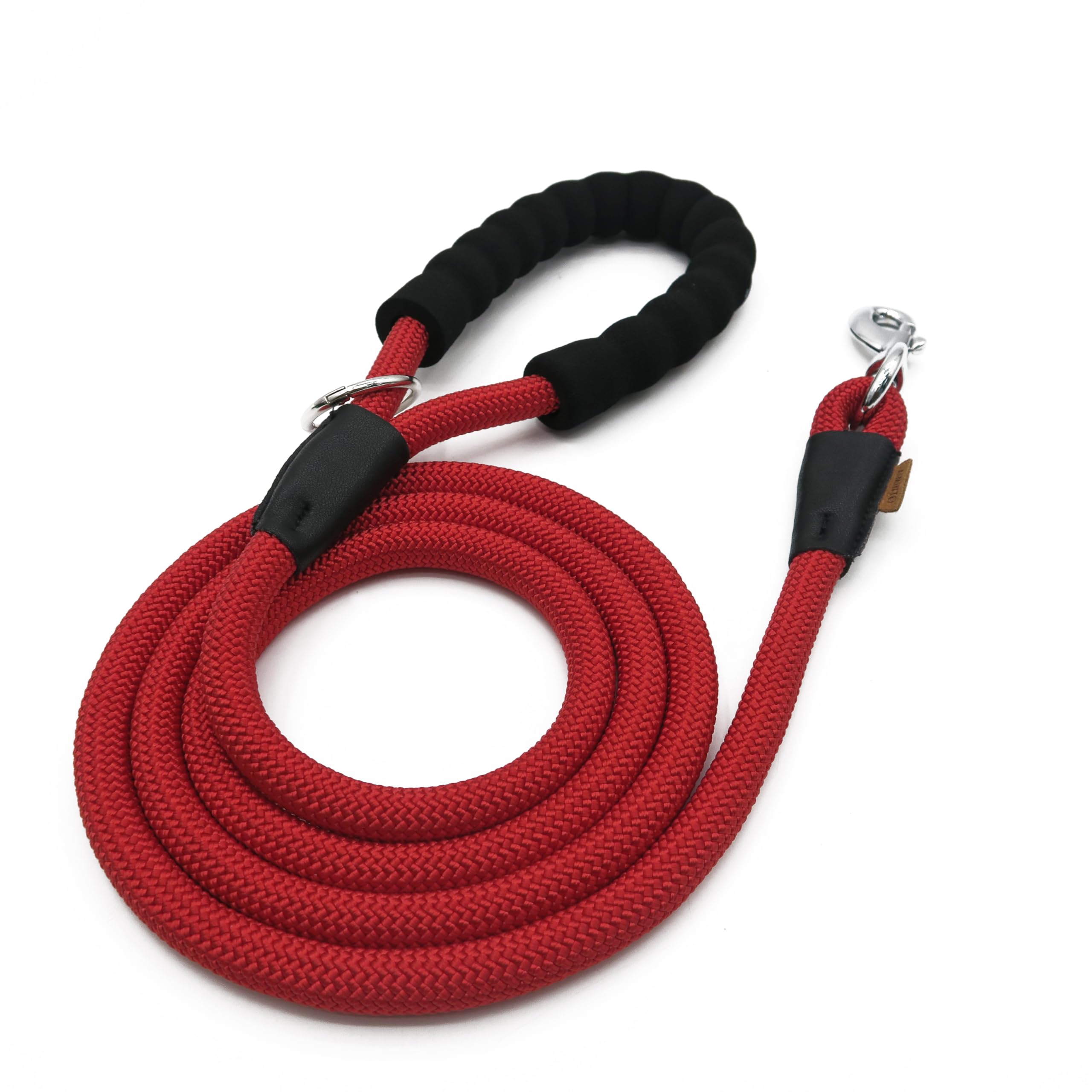 Aiminto Dog Leash, Braided Rope Traction - Walking Training Lead for Medium/Large Dogs ((1/2 '') x 6FT, Red)