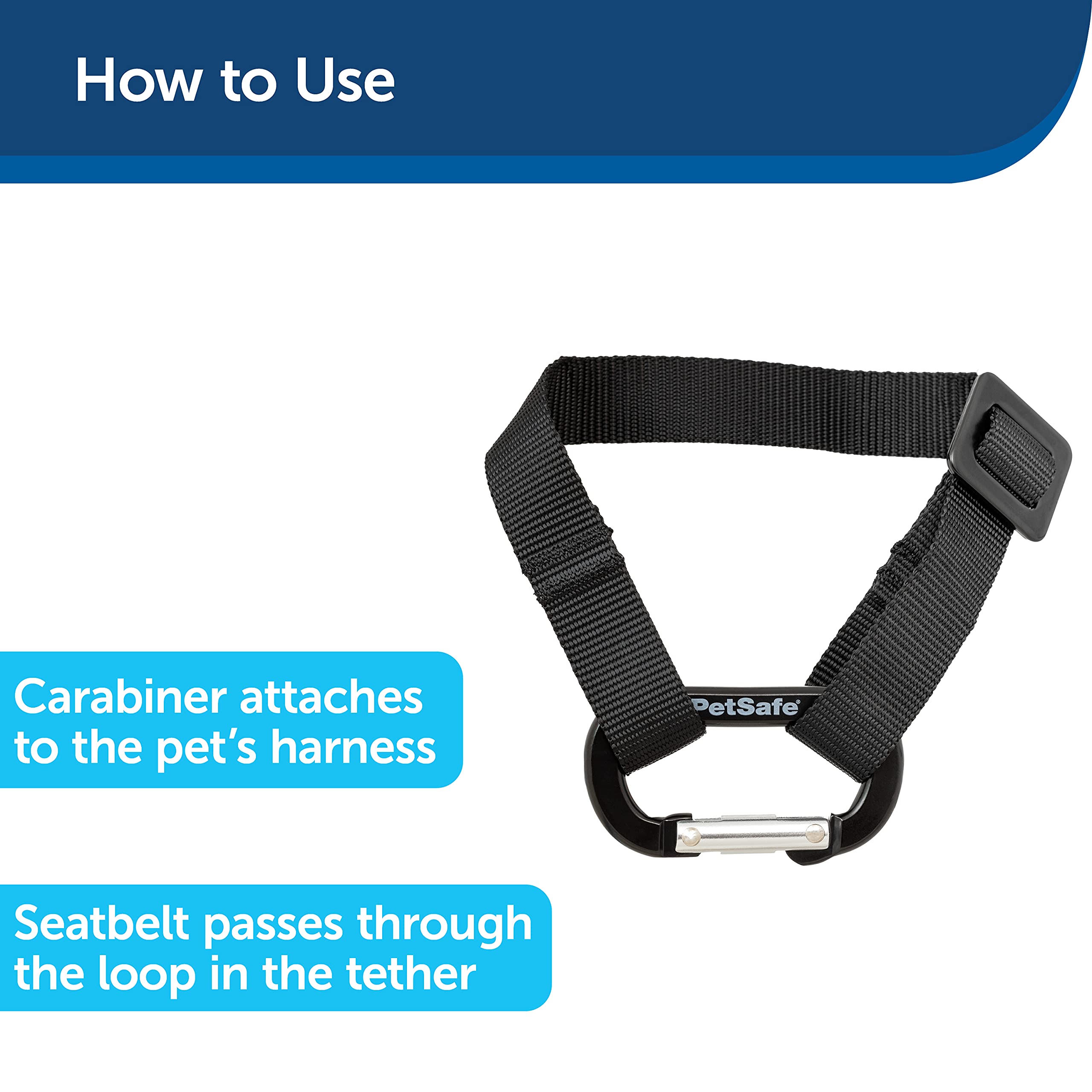 Petsafe Happy Ride Seat Belt Tether For Dogs, Adjustable Strap Keeps Pets Secure In Car