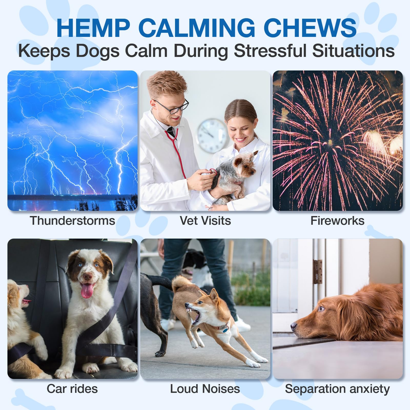 MaxHemp Calming Chews for Dogs - 180 Soft Treats for Anxiety Relief, Stress & Joint Support - Model MXDCC180 - Blue