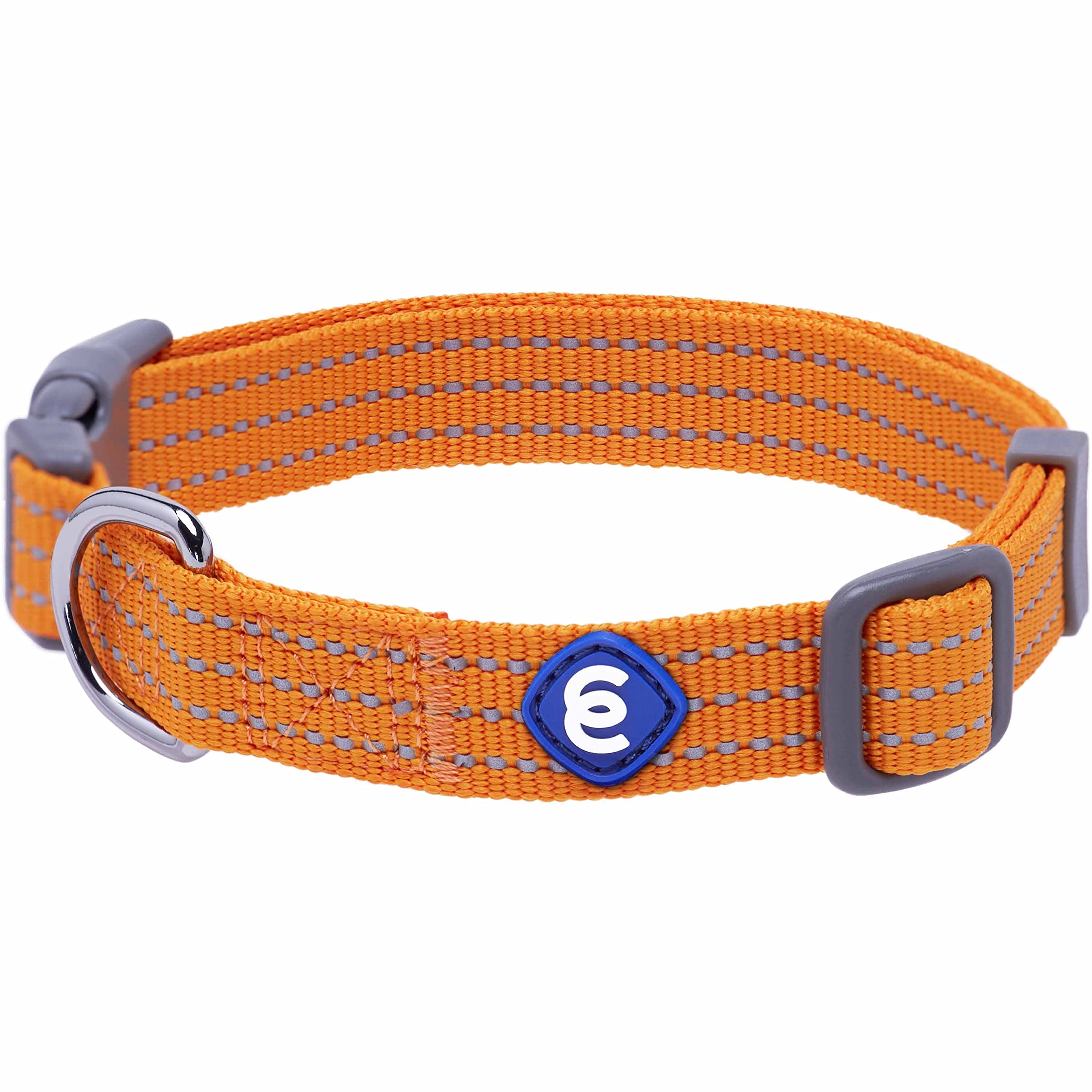Pet Essentials Matching Dog Collar - Adjustable Nylon Collar With Reflective Apricot Color For Medium Dogs