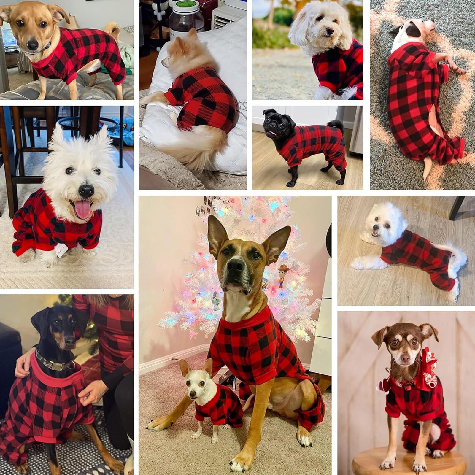 Scenereal Dog Pajamas For Small To Large Dogs Soft Pet Sweater Clothes Warm Puppy Onesie Outfits For Doggie Winter Christmas - D
