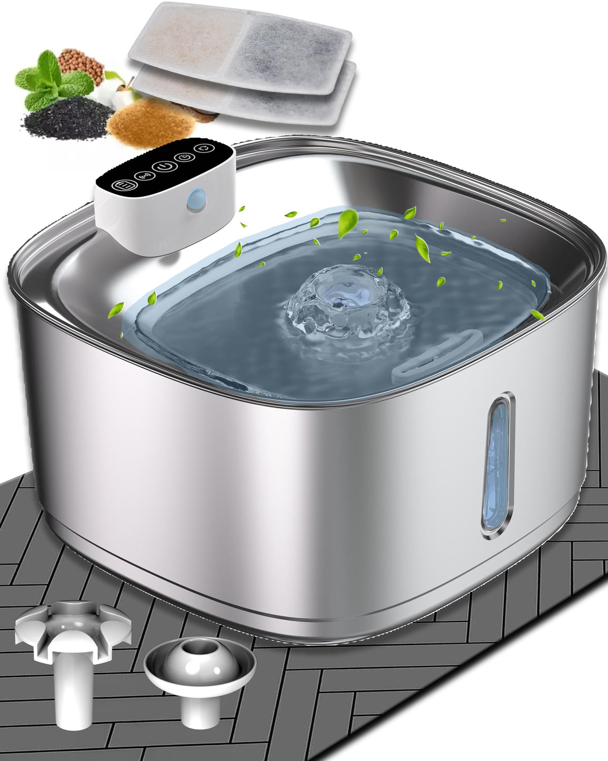 [Upgrade 2025] Wireless Cat Water Fountain, 3.2L/108Oz Battery Operated Pet Fountain Stainless Steel, Automatic Cat Drinking Fou