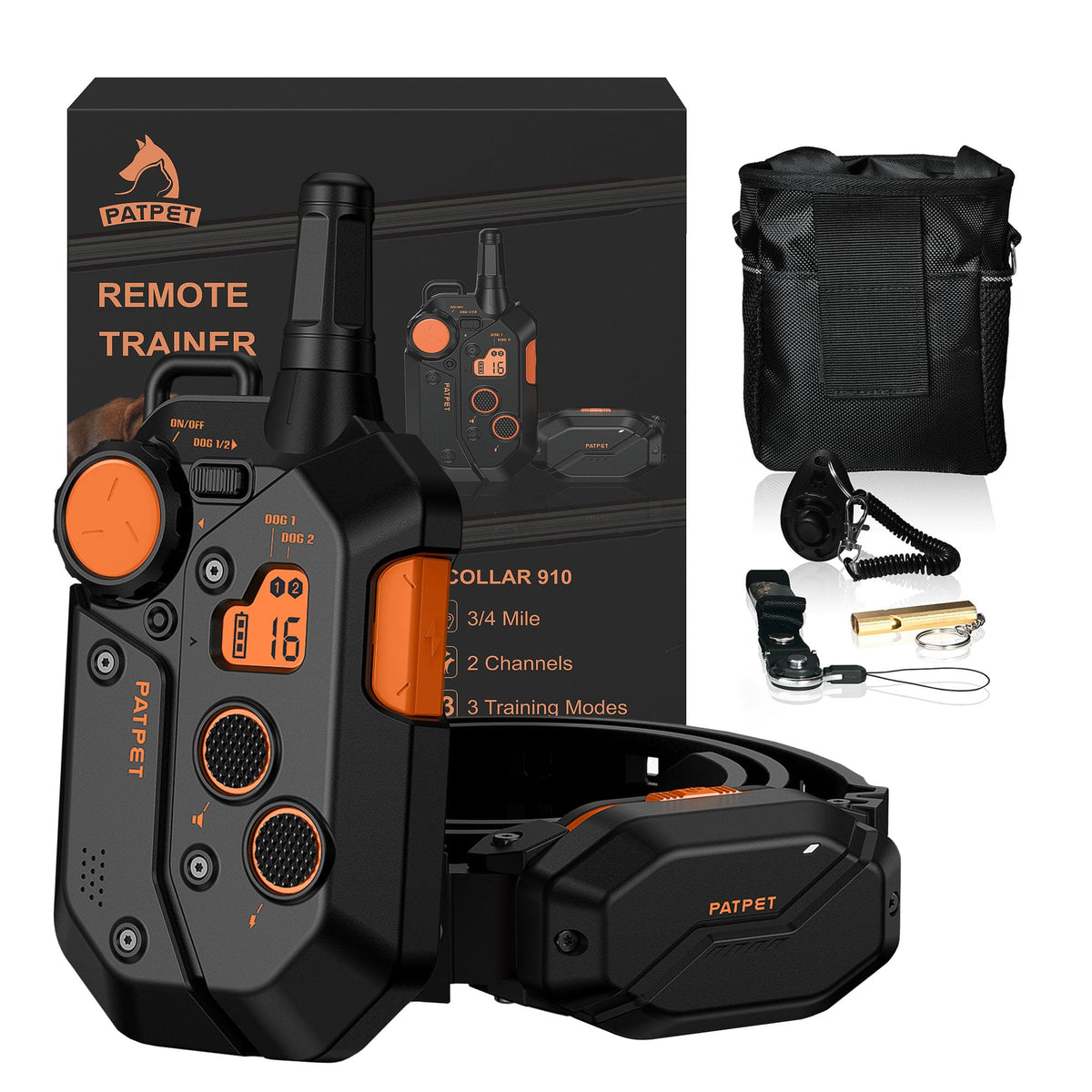 3/4 Mile Range Dog Shock E Collar, Dog Training Collar With Remote(15-150Lbs) -Shock Collar For Large Dog