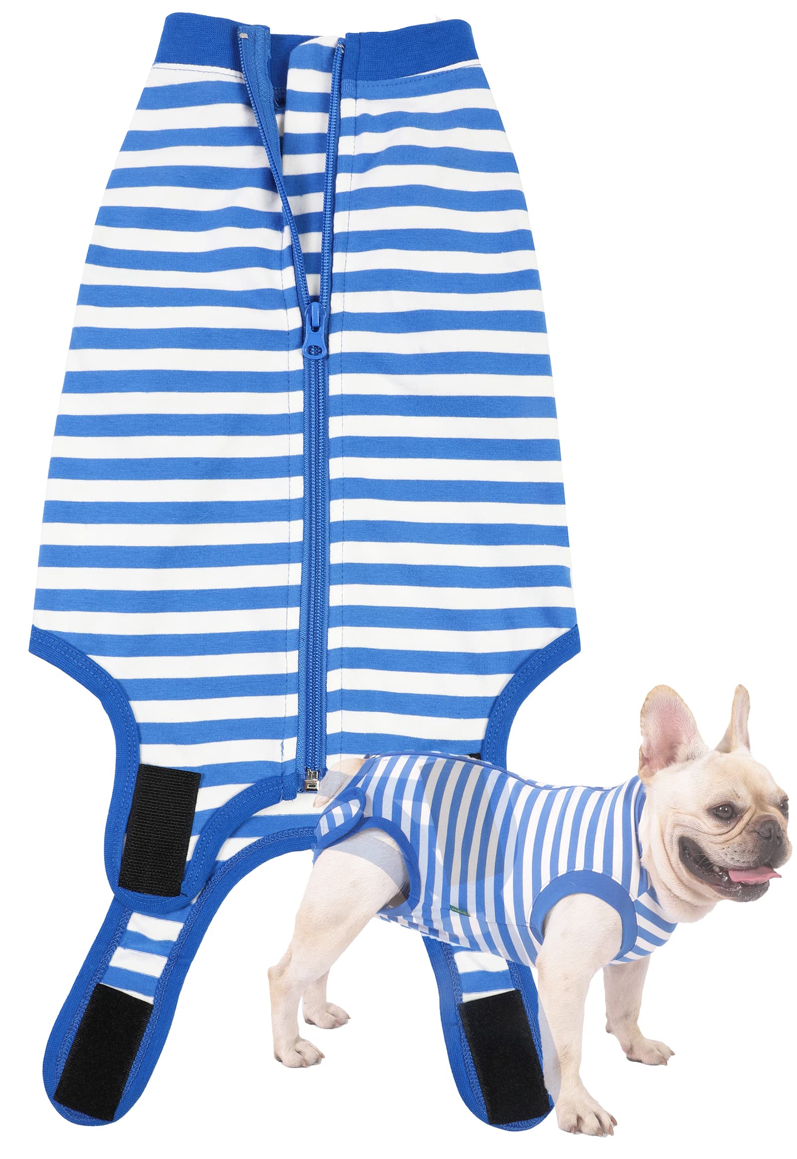 Sychien Dog Recovery Suit Surgery Shirt,Large Female Male Wound Protective Suit,Blue L