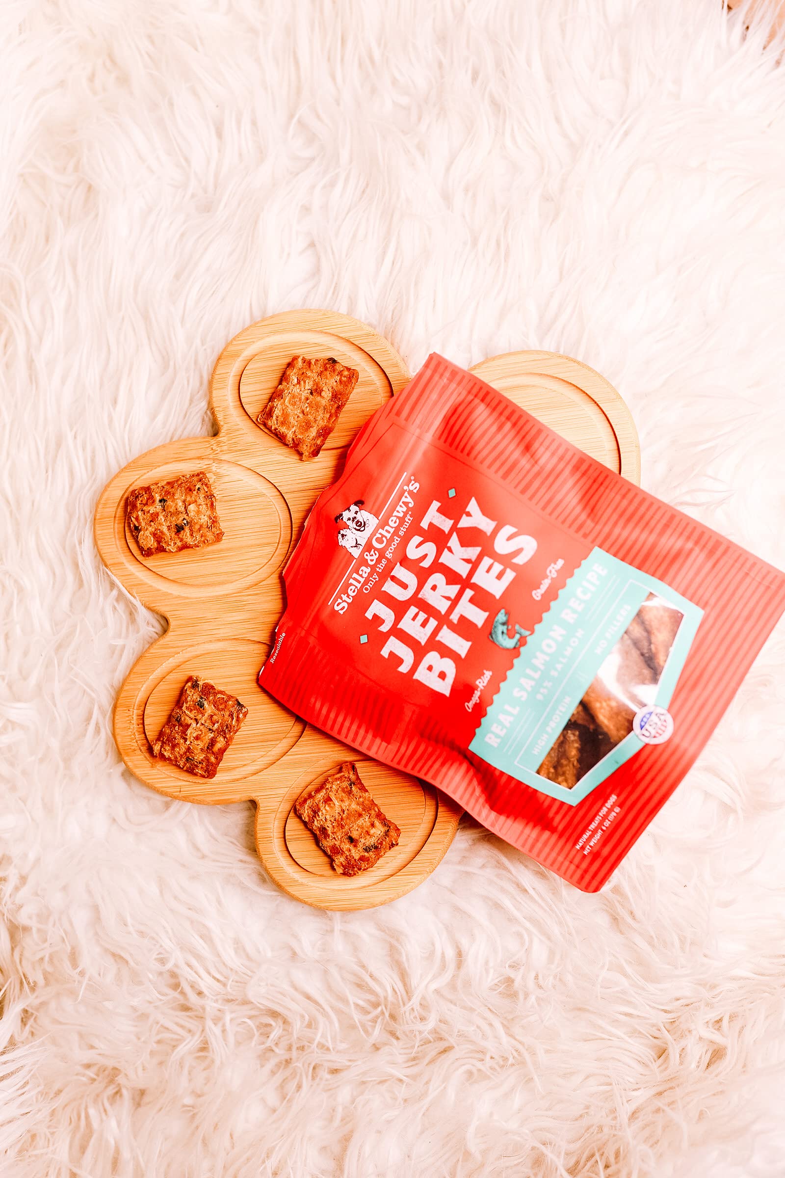 Stella & Chewys Just Jerky Bites Real Salmon Recipe Dog Treats, 6 oz. Bag