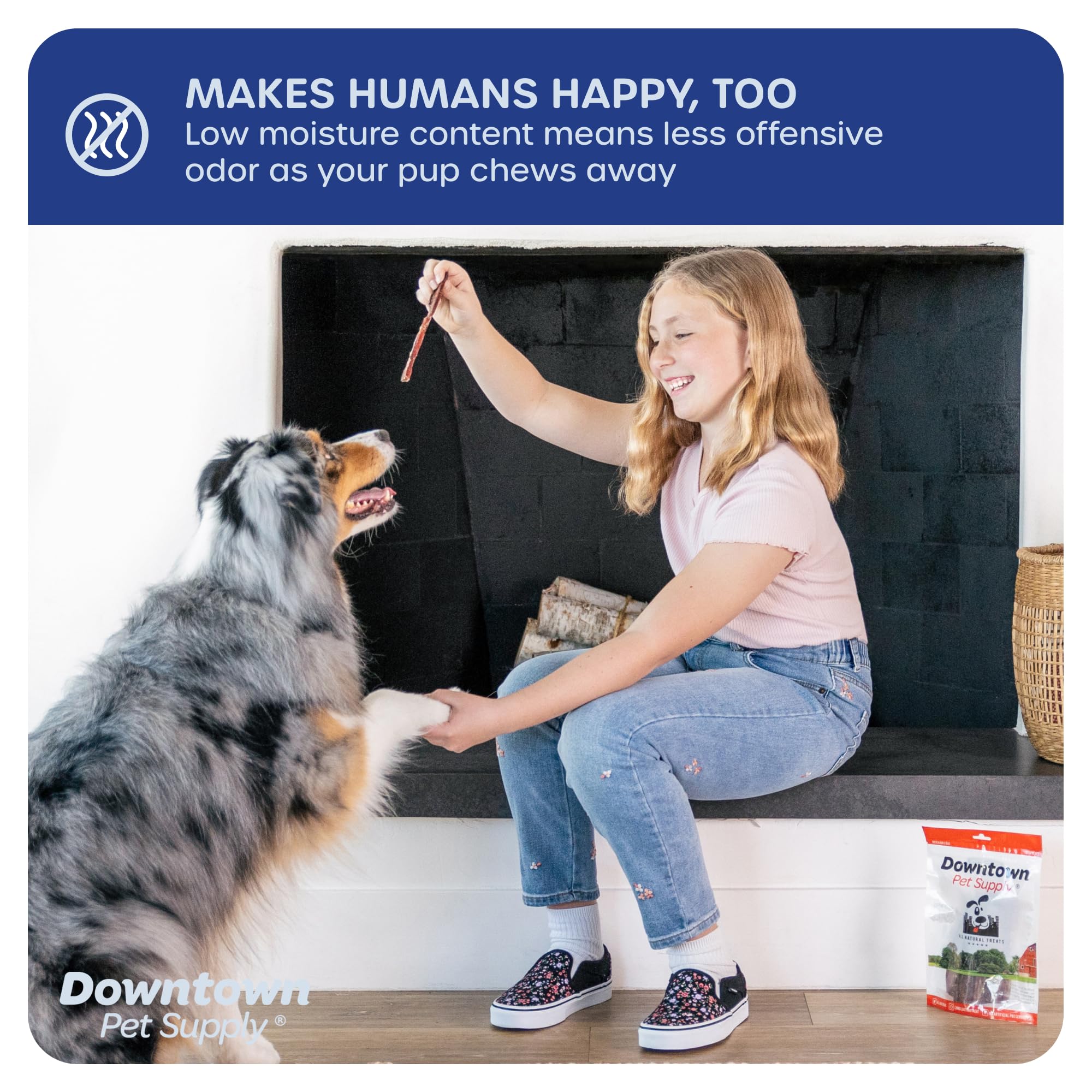 Downtown Pet Supply Bully Sticks for Dogs, Junior Size (12, 12-Pack) Rawhide Free Dog Chews Long Lasting Non-Splintering Pizzle