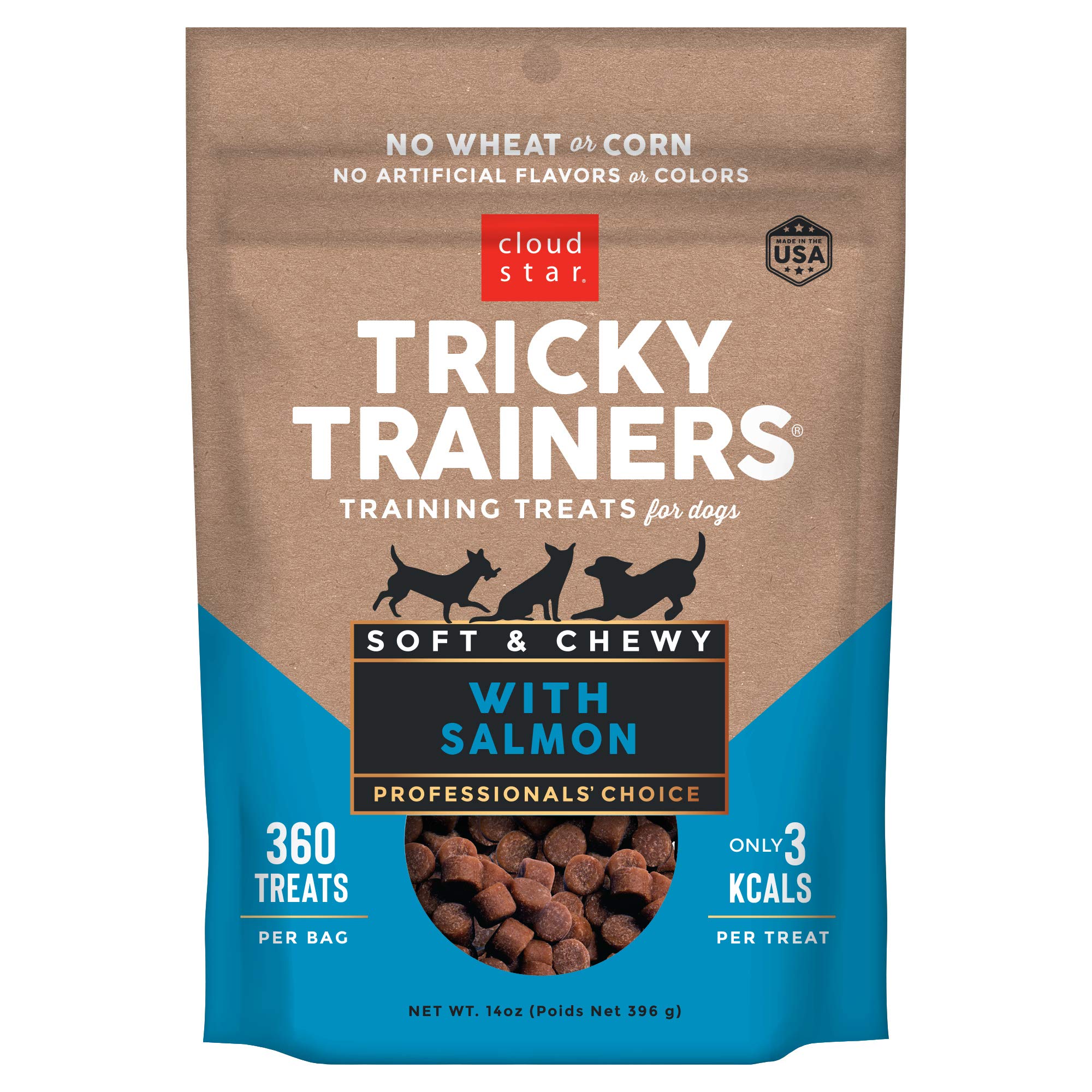 Cloud Star Tricky Trainers Chewy Dog Treats - Whole Grain Soft for Training, 14 Ounce (Pack of 2)