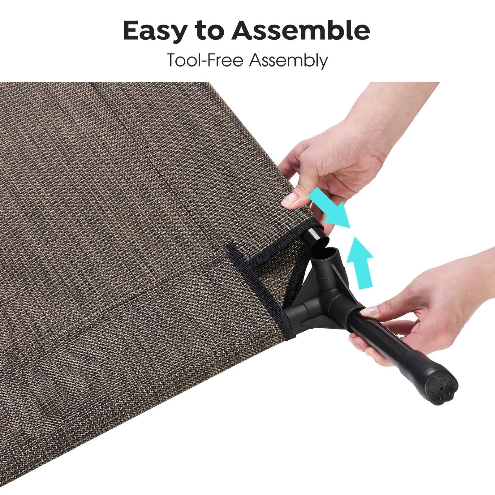 Veehoo Cooling Elevated Dog Bed, Portable Raised Pet Cot With Washable & Breathable Mesh, No-Slip Feet Durable Dog Cots Bed For Indoor & Outdoor Use, Large, Cwc1803-L