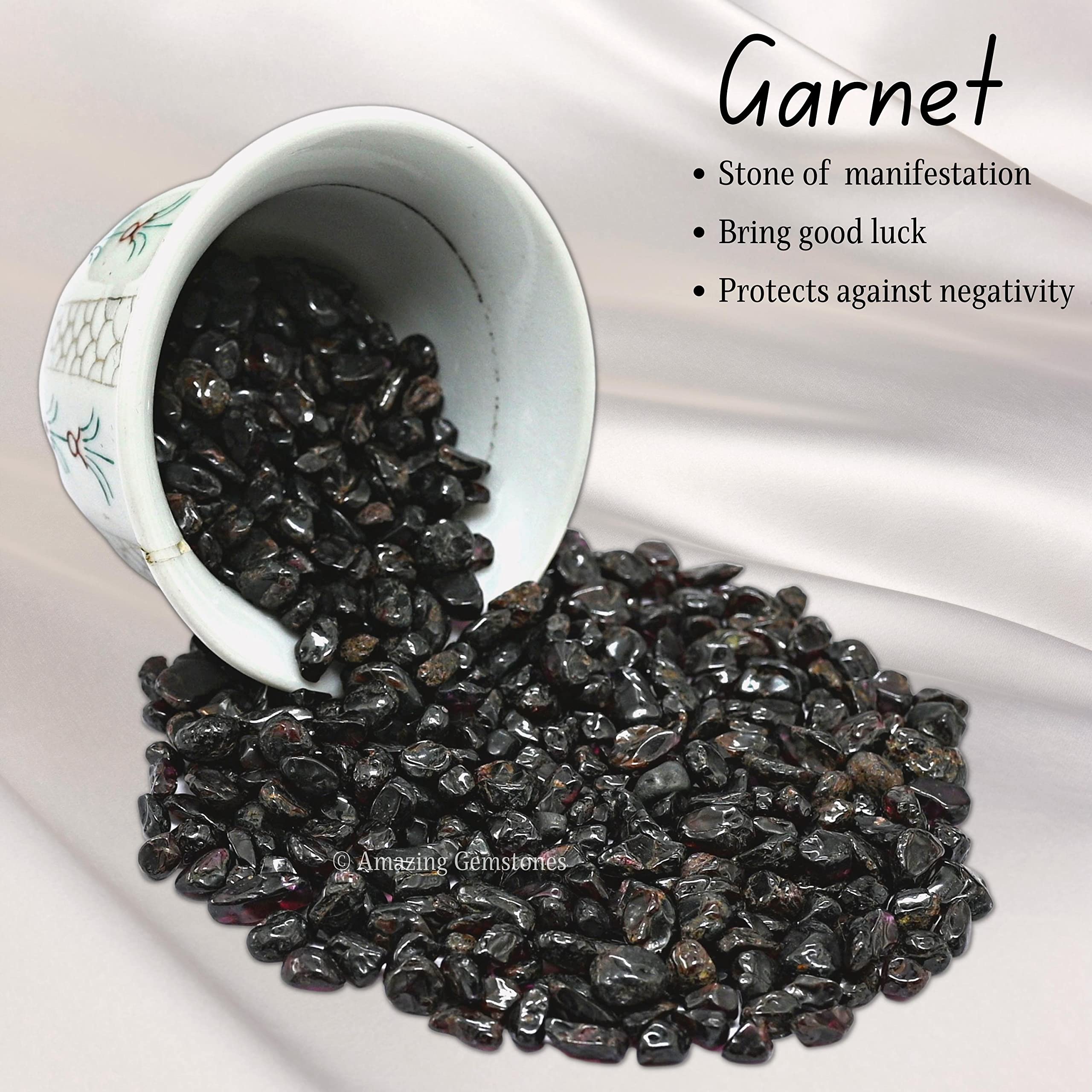 Garnet Crystal Chips Aquarium Gravel Rocks - Natural AAA Grade Gemstones, Small Tumbled Stones and Tiny Crystals for Decoration