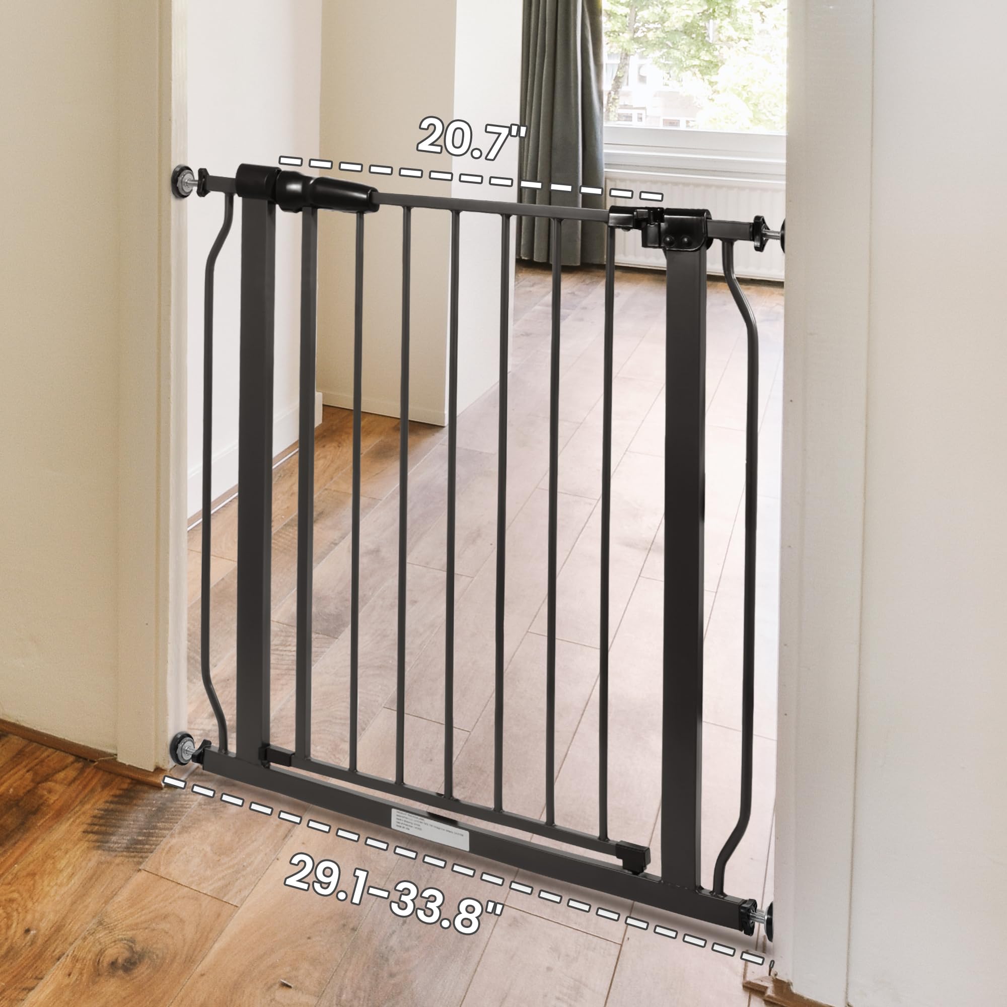 Balancefrom Easy Walk-Thru Safety Gate For Doorways And Stairways With Auto-Close/Hold-Open Features, 36-Inch Tall, Fits 29.1 - 33.8 Inch Openings, Graphite